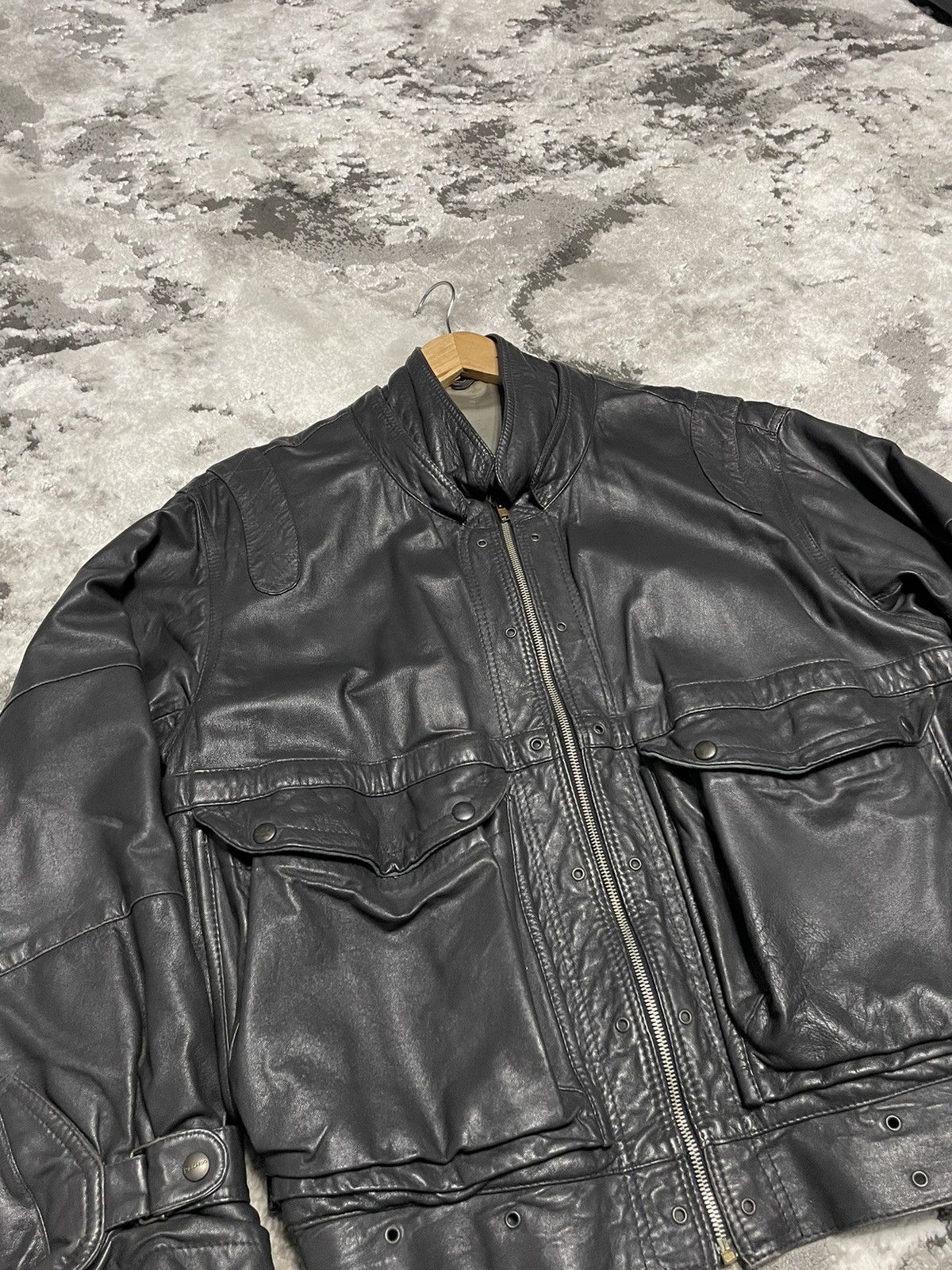 Genuine Leather Crazy Vintage Leather Bomber Jacket Biker Rick Owens Style Size US M / EU 48-50 / 2 - 10 Thumbnail
