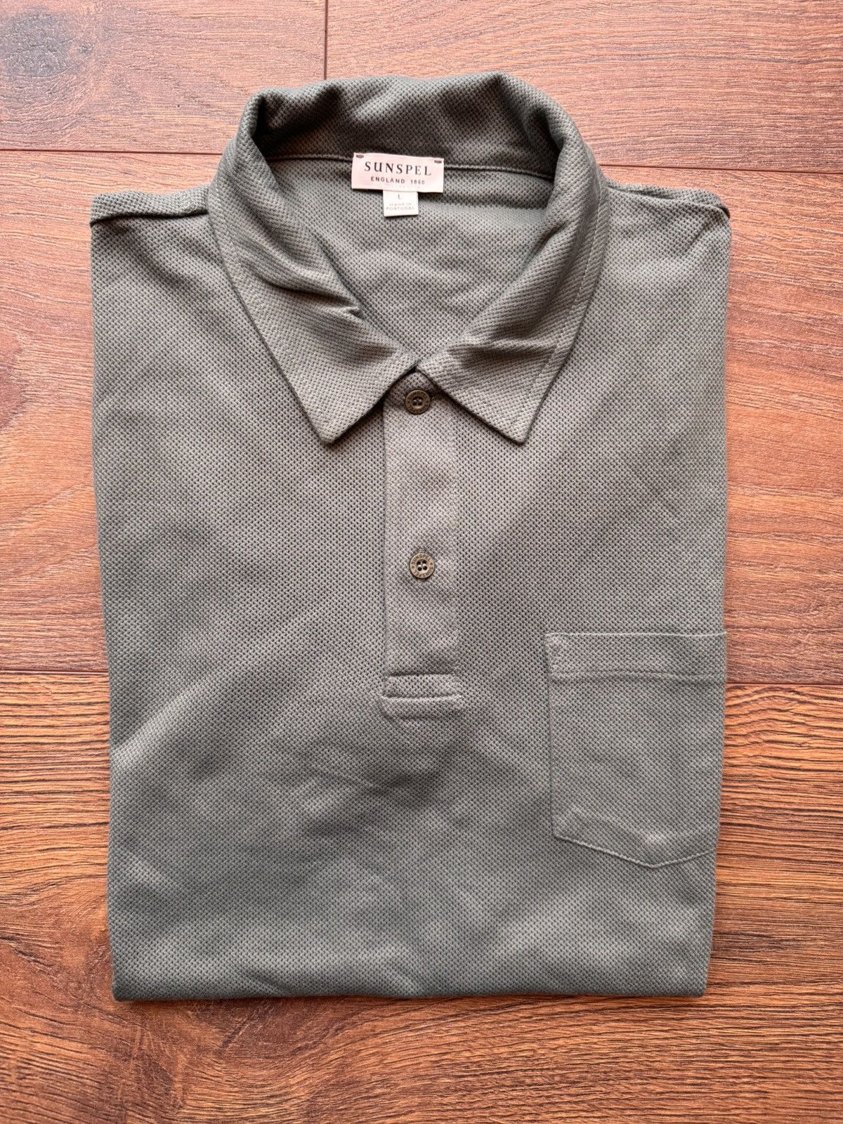 Sunspel Sunspel Green Riviera Polo - Size L Size US L / EU 52-54 / 3 - 1 Thumbnail