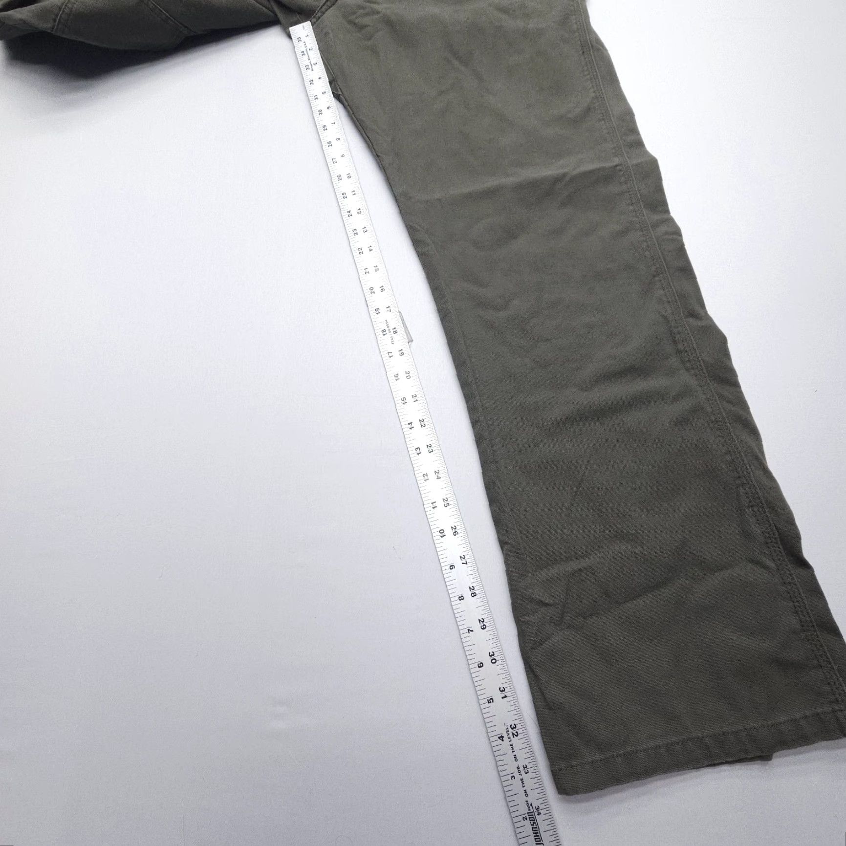 Wrangler Wrangler Pants Mens 36x34 Canvas Carpenter Green Workwear 5-Pocket Denim Style Trousers Regular Straight Size US 36 / EU 52 - 5 Thumbnail