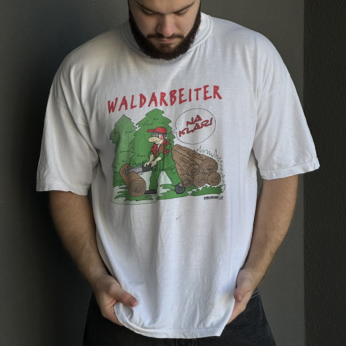 Vintage Vintage Japanese Style Joke T-shirts Waldarbeiter Humor Y2K Size US L / EU 52-54 / 3 - 1 Thumbnail