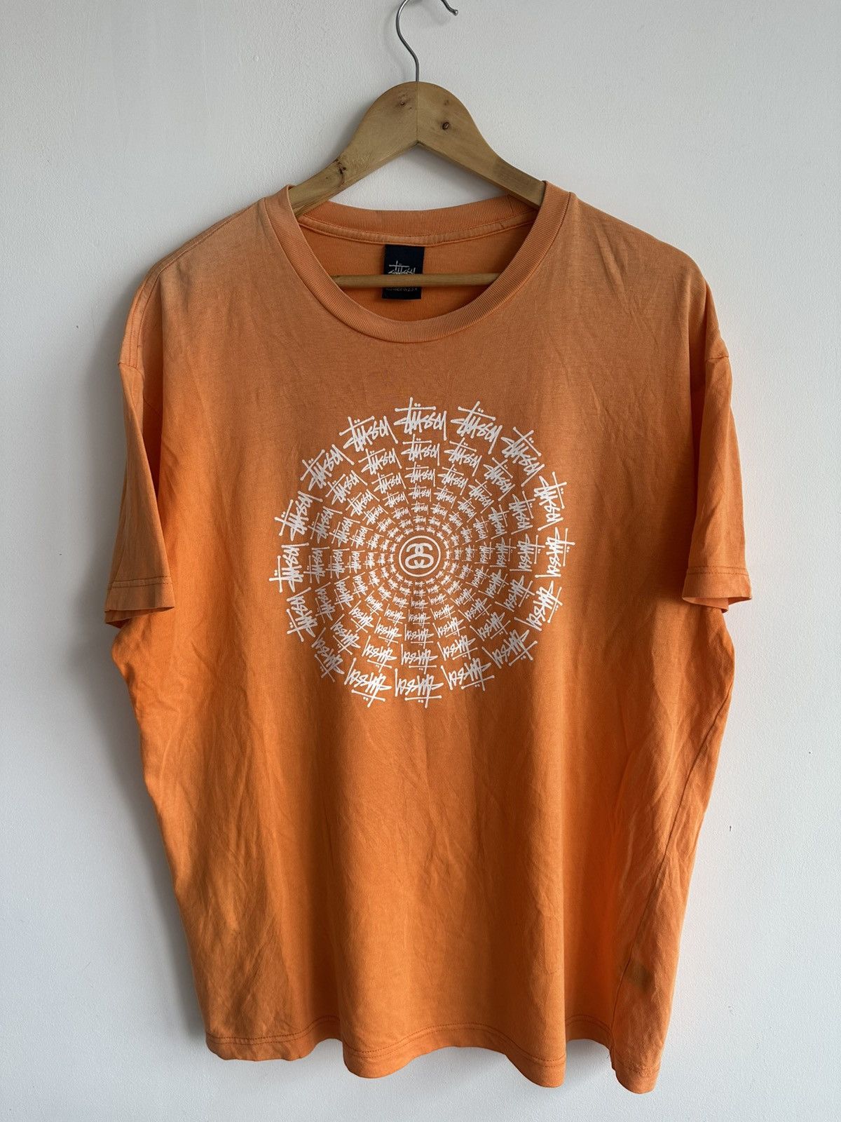 Stussy × Vintage Vintage 90’s Stussy Web Spiral Rare Streetwear USA Tshirt Size US XL / EU 56 / 4 - 1 Thumbnail