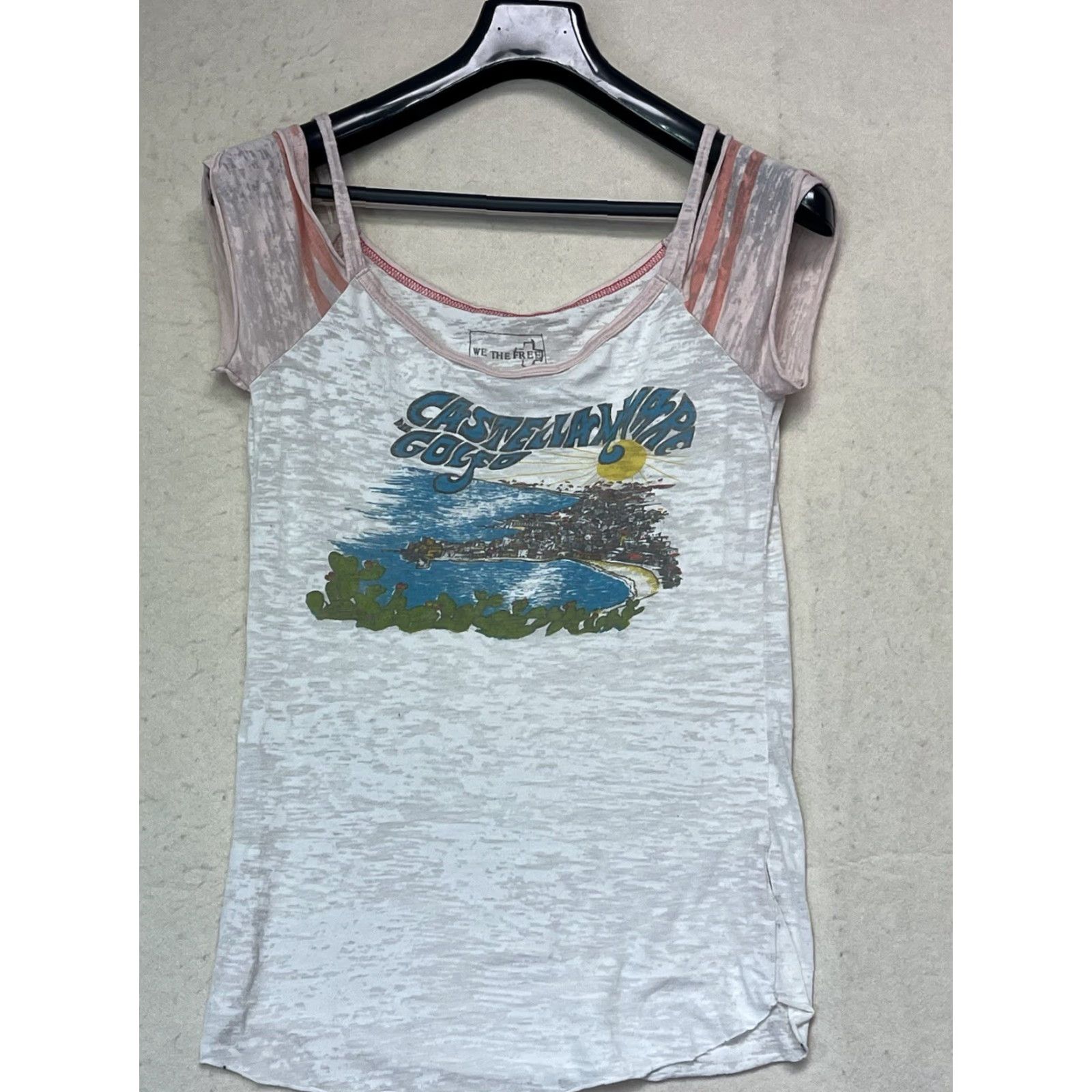 Vintage We The Free White Cap Sleeve Top Lightweight Shirt Women S Small Casual Spring Summer Size S / US 4 / IT 40 - 2 Thumbnail