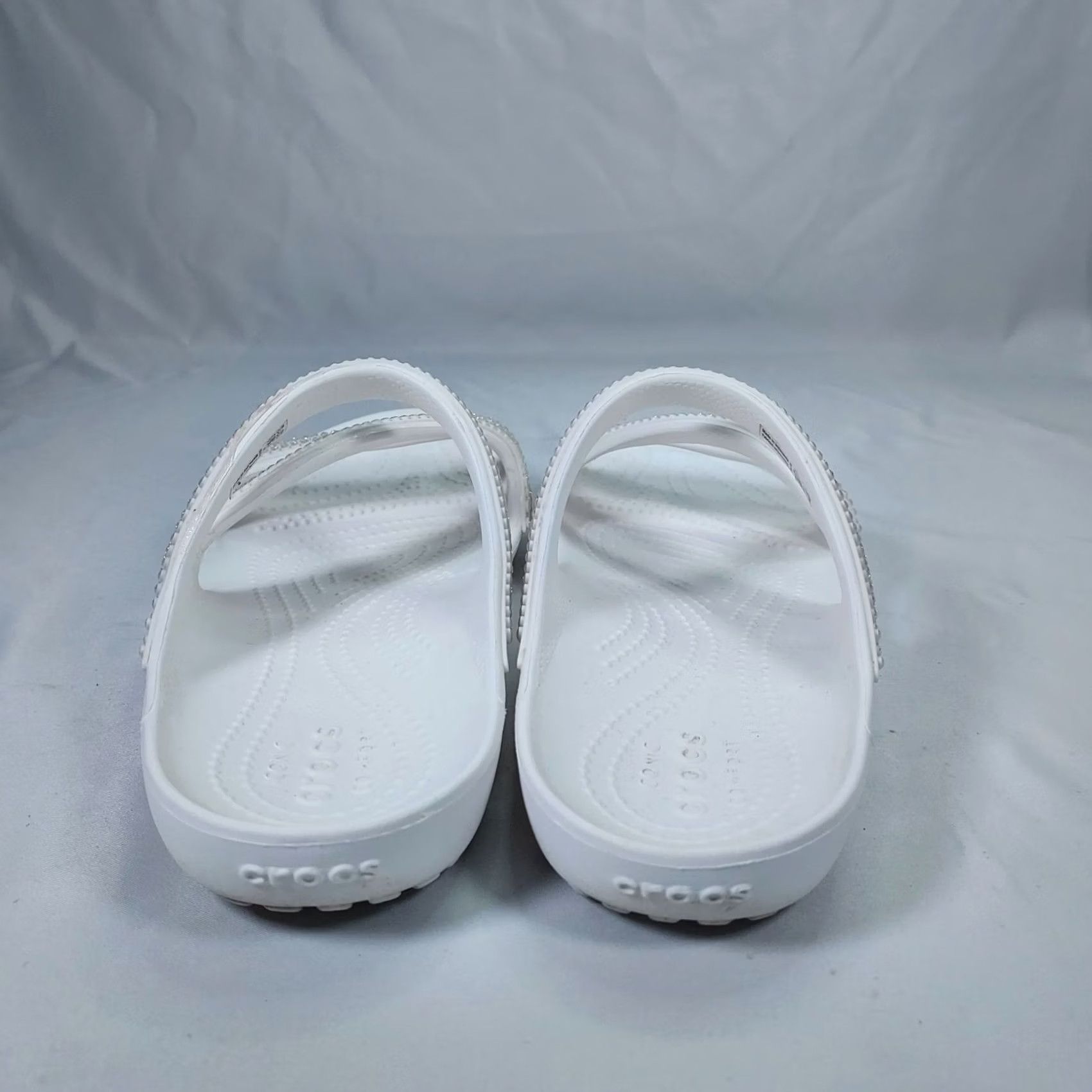Crocs Crocs Women’s W9 White Bling Rhinestone Comfort Slide Sandals Shoes Flip Flop Casual Summer Womens Size US 7 / IT 37 - 7 Thumbnail