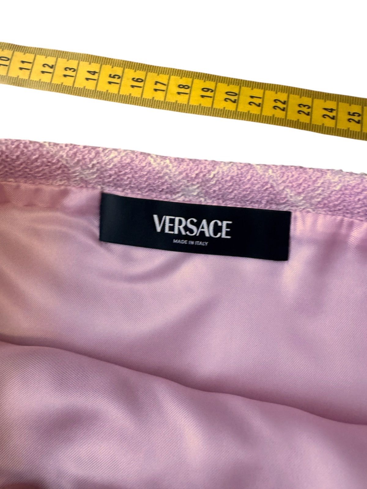 Versace Versace Pink Tweed Mini Skirt Medusa Buttons – Size IT 38 Size 26" / US 2 / IT 38 - 7 Thumbnail