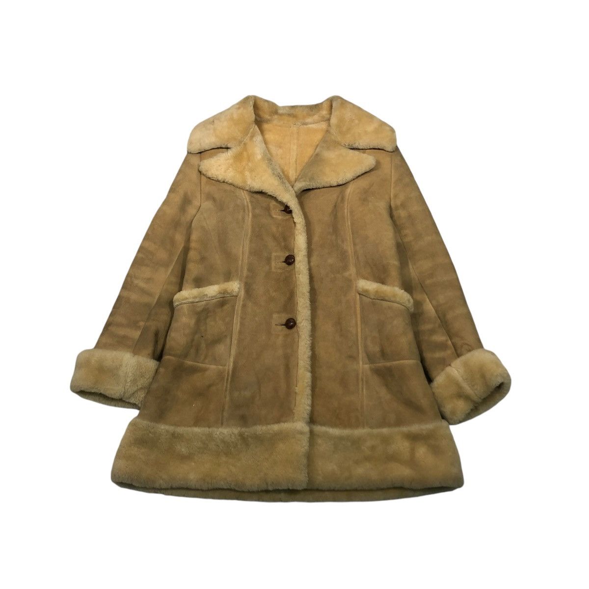 Vintage 🔥VINTAGE SHEARLING LEATHER JACKET MINK FUR BLANKET SCULLY Size US S / EU 44-46 / 1 - 1 Thumbnail