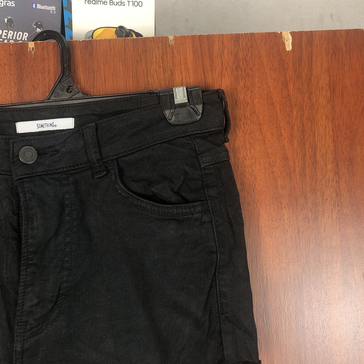 Japanese Brand Something Black Distressed ripped vintage Pants #7517 Size 28" / US 6 / IT 42 - 5 Thumbnail