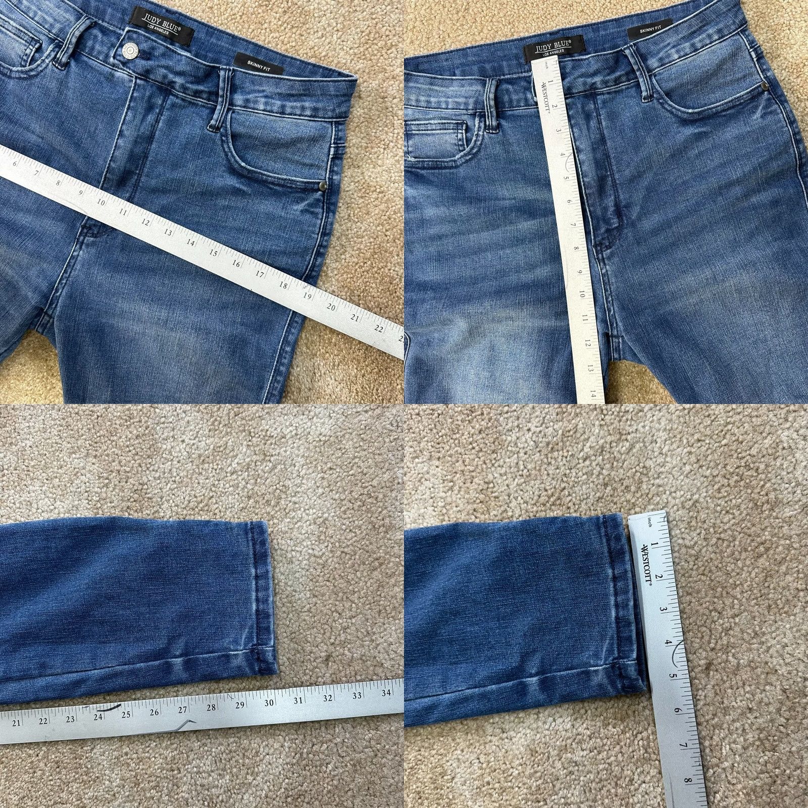 Vintage Judy Blue Jeans Skinny Women's 13/31 Blue Stretch Denim High rise Denim Rise H 0 Size 34" / US 12 / IT 48 - 8 Thumbnail