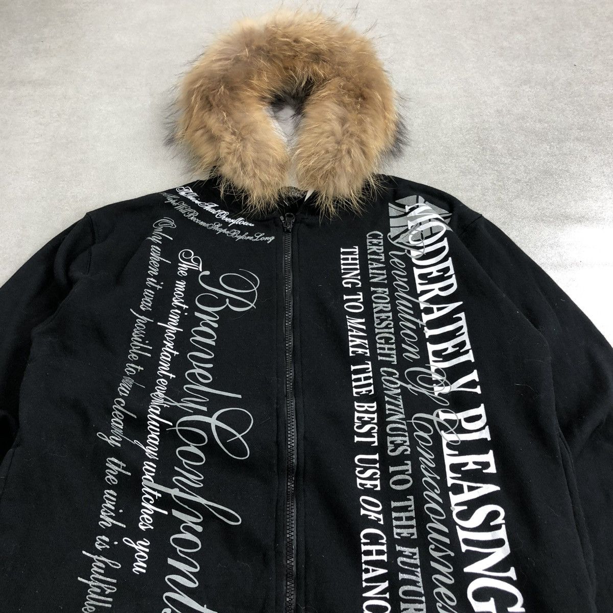 If Six Was Nine 2000s Beaumont Carr Poem Goa Gothic Lgb Punk Fur Zip Hoodie Size US L / EU 52-54 / 3 - 2 Thumbnail