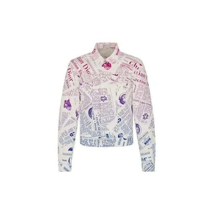 Dior Dior SS20 Gradient Newspaper Print Denim Jacket 0079 Size US L / EU 52-54 / 3 - 1 Thumbnail