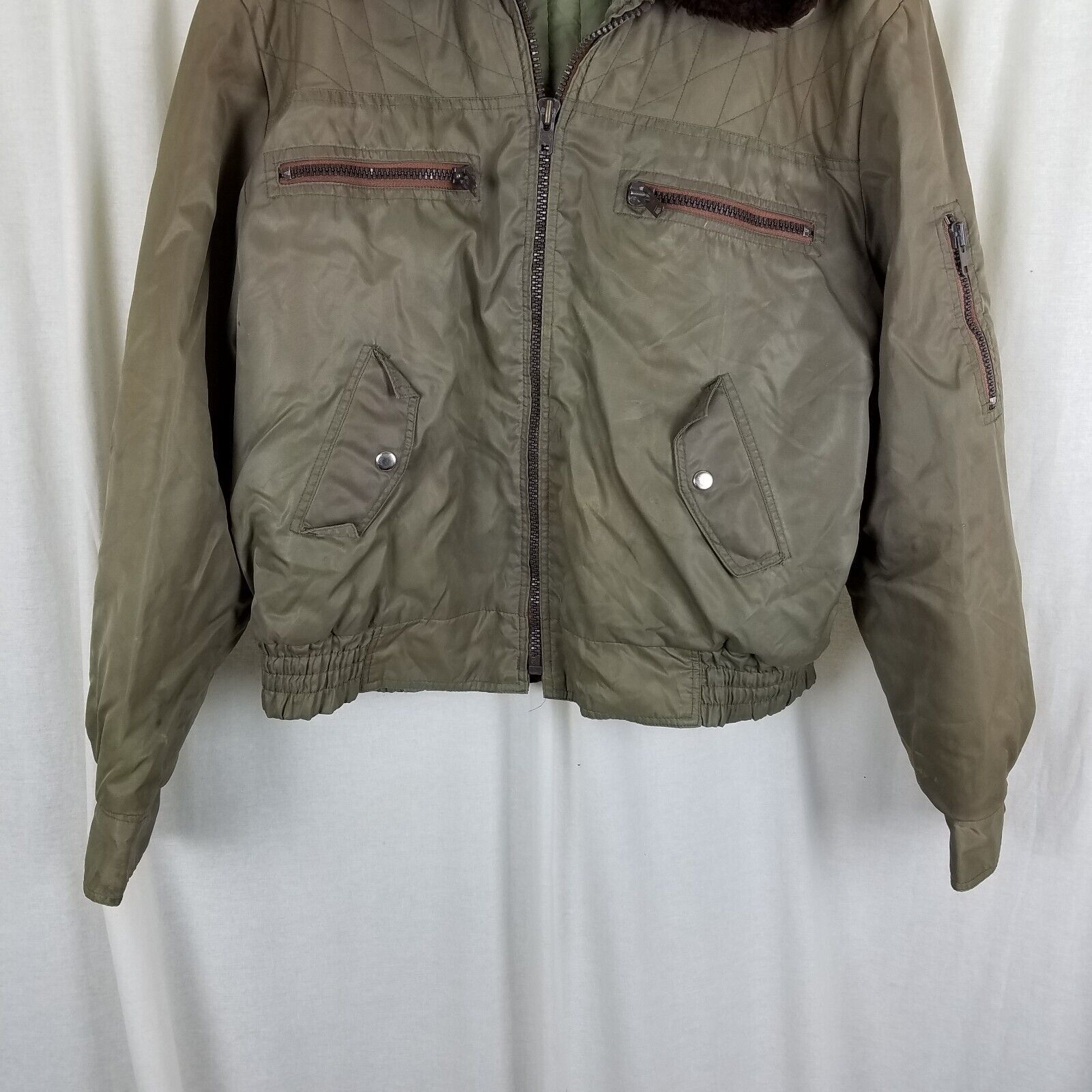 Vintage Vtg St Moritz Moulton Fur Jacket Aviator Flight Bomber 50s Size US XL / EU 56 / 4 - 3 Thumbnail