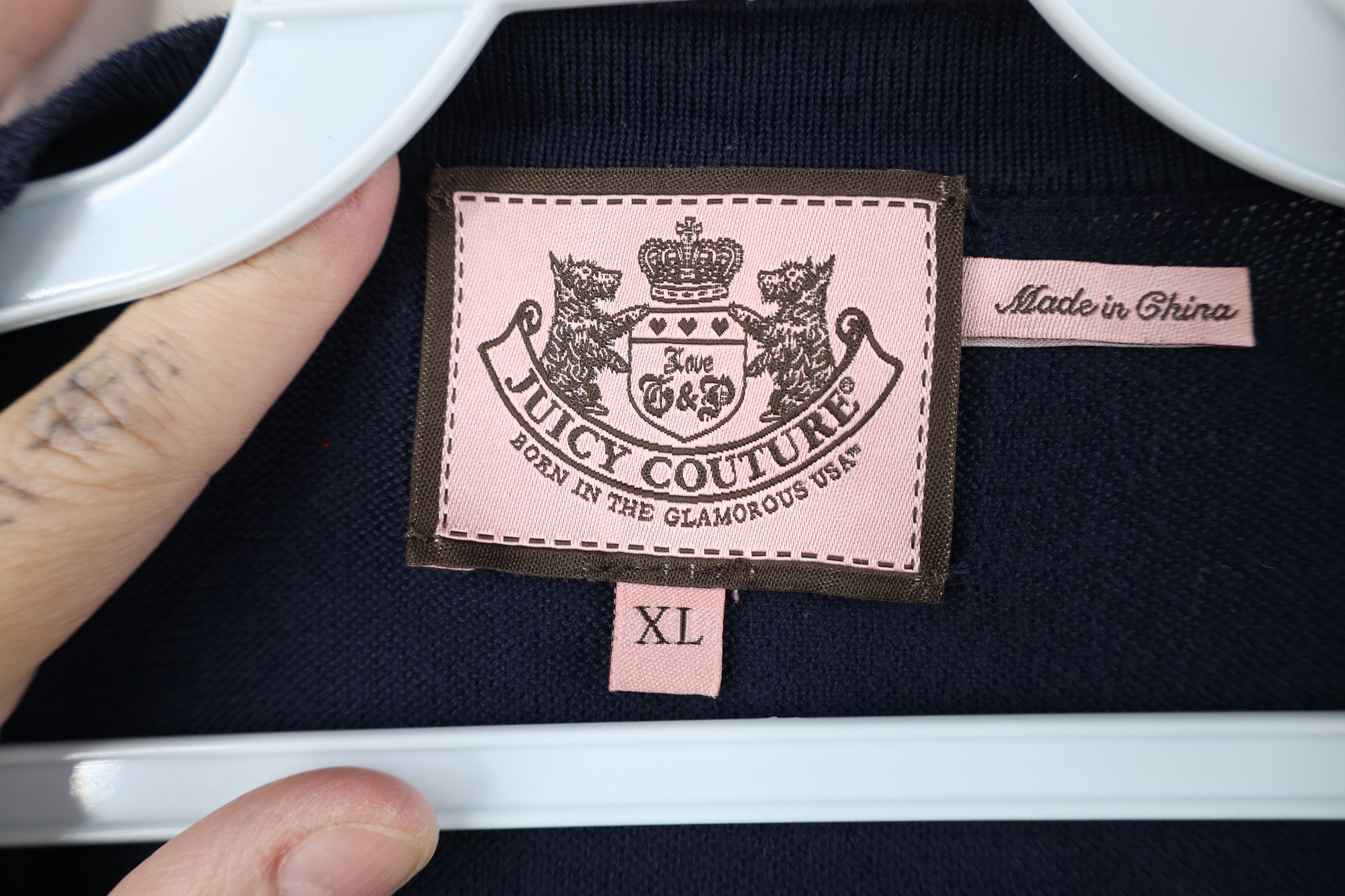 Juicy Couture Vtg 90s Y2K Juicy Couture 3/4 Sleeve Knit Cardigan Sweater Size XL / US 12-14 / IT 48-50 - 8 Thumbnail