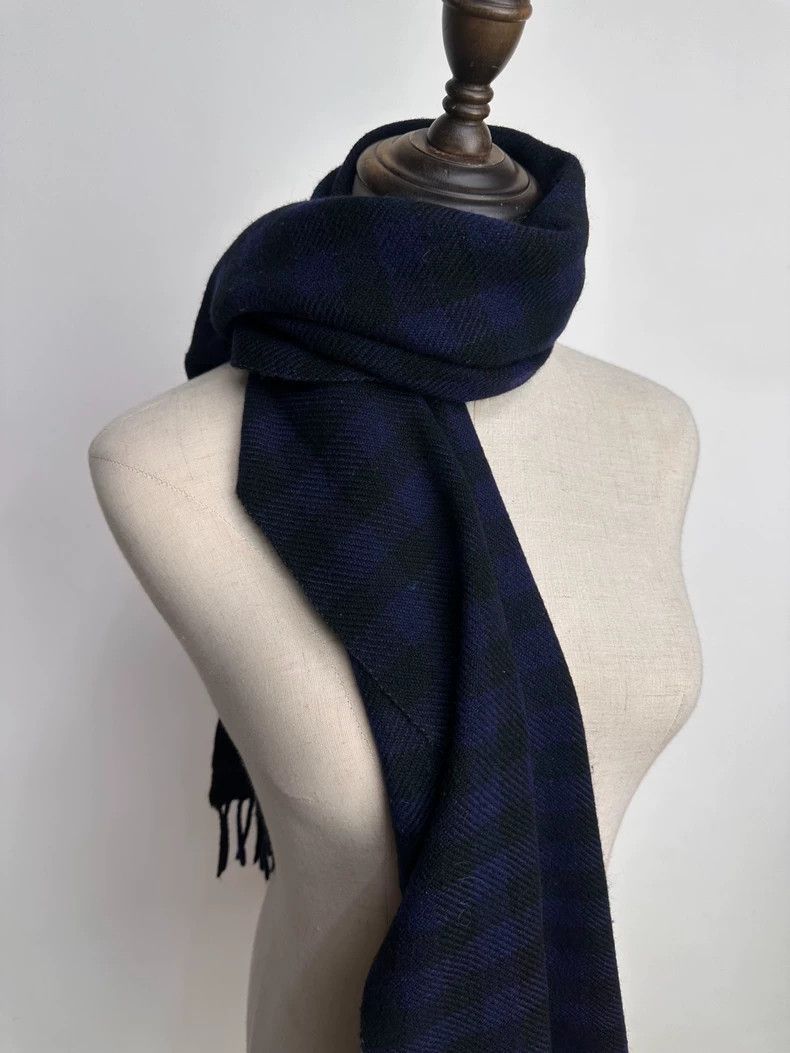 Yohji Yamamoto Yohji Yamamoto Blue and black checked wool scarf 2501-Nexta Size ONE SIZE - 2 Thumbnail