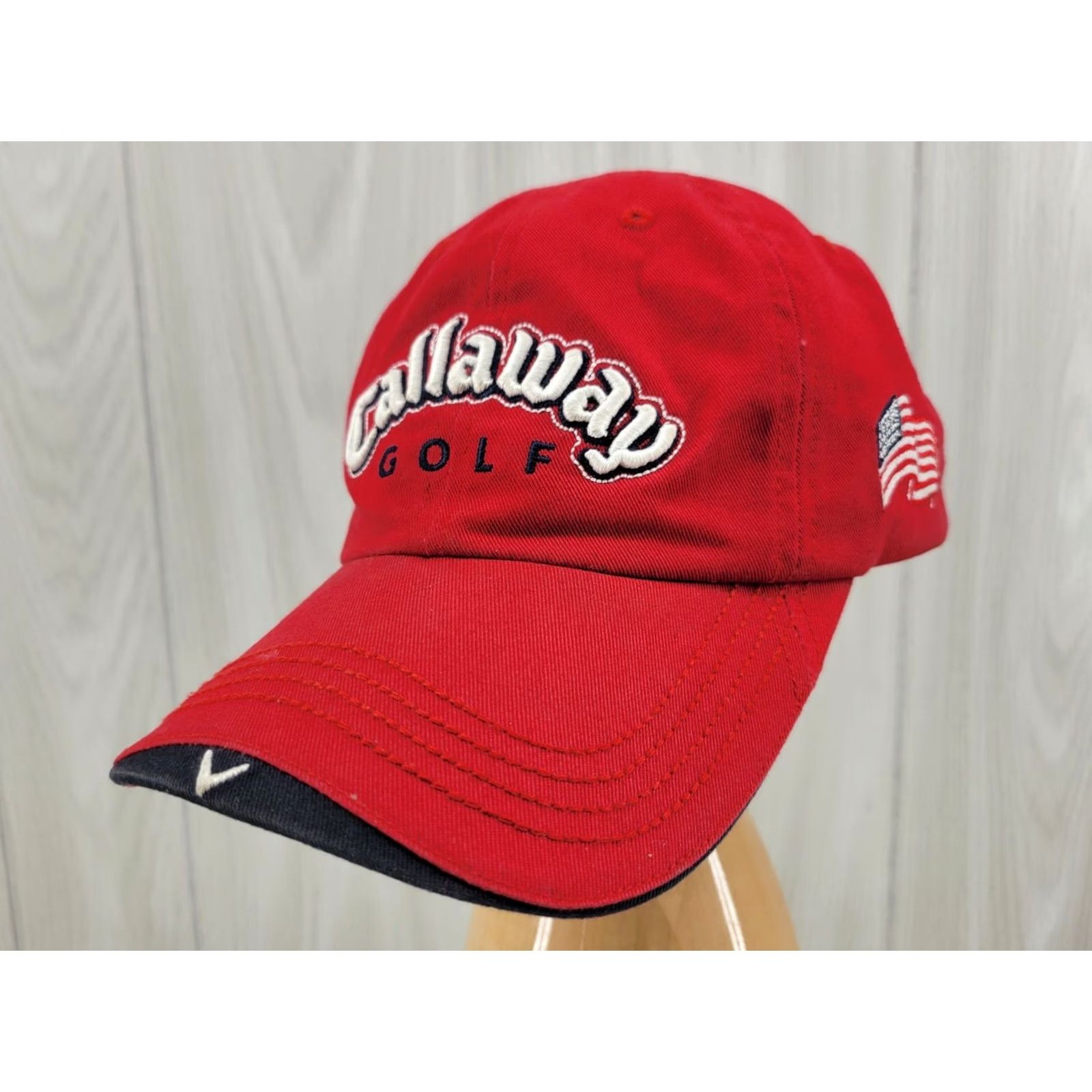 Callaway Callaway Distressed Red Adult Strapback Golf Hat Cap Baseball Cap Men Size ONE SIZE - 2 Thumbnail