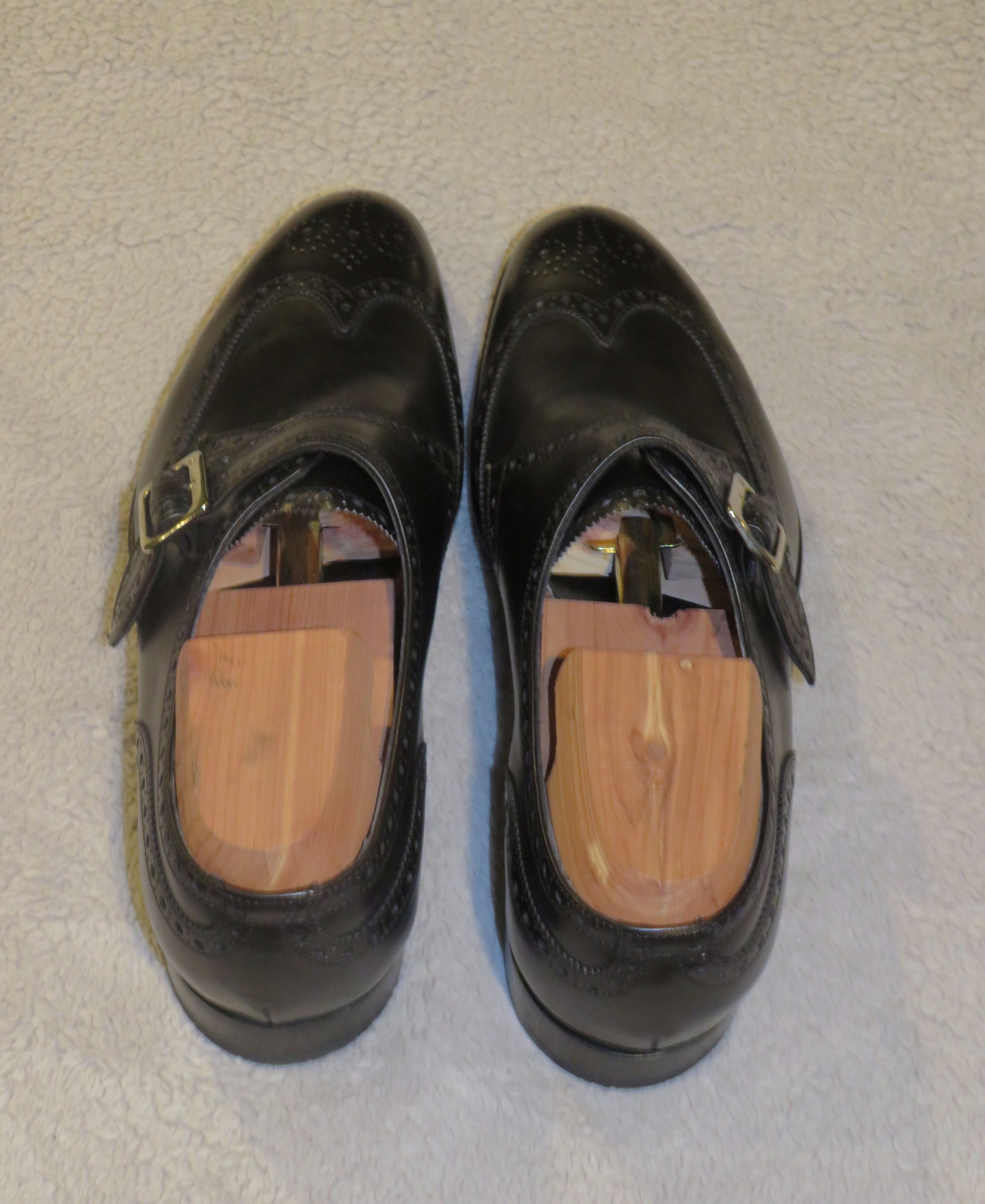 Edward Green Hove Black Calf Leather Balmoral Monk Straps 8D NWB Size US 8 / EU 41 - 6 Thumbnail
