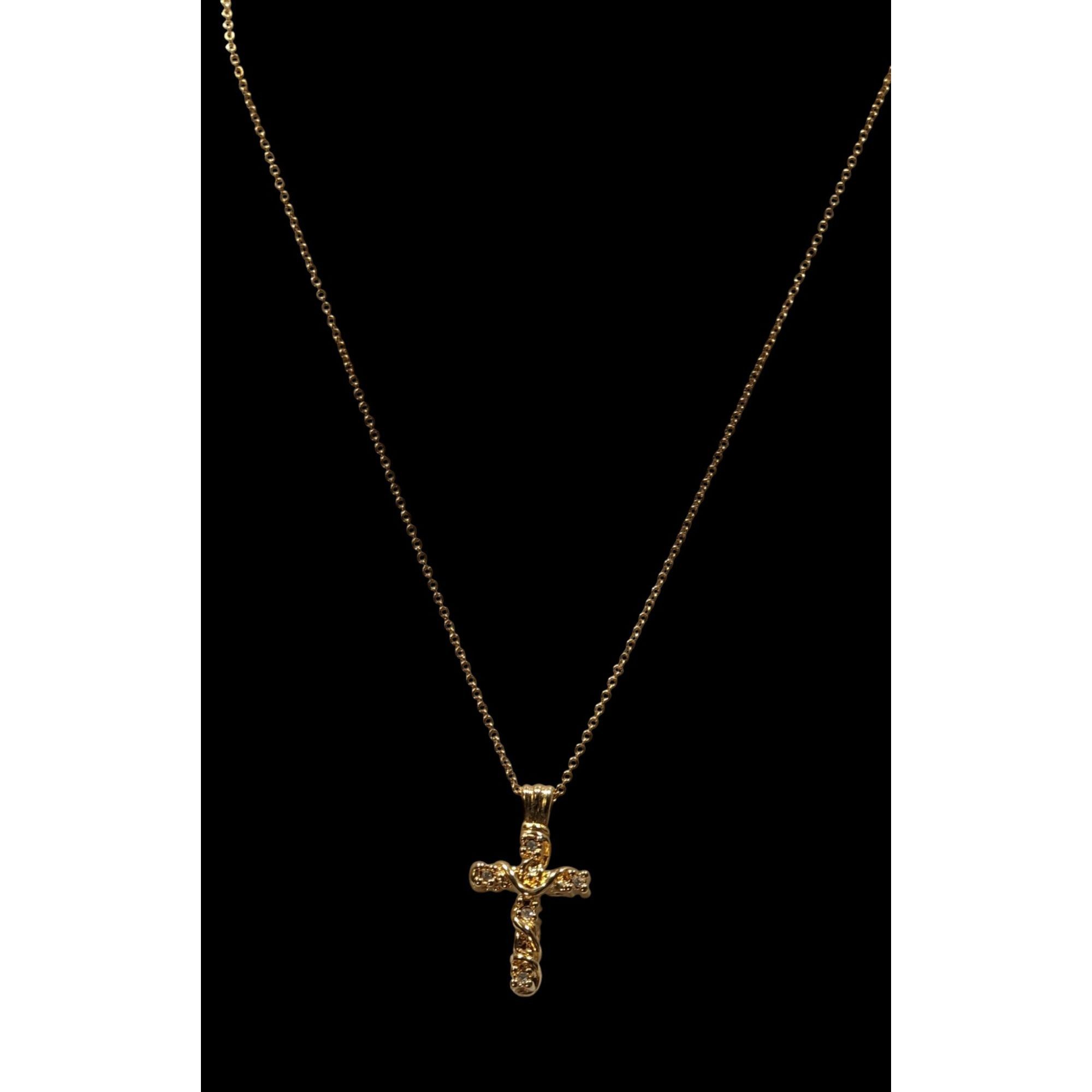 Other Vintage Premier Designs Cross Necklace Gold Tone With Clear Size ONE SIZE - 3 Thumbnail