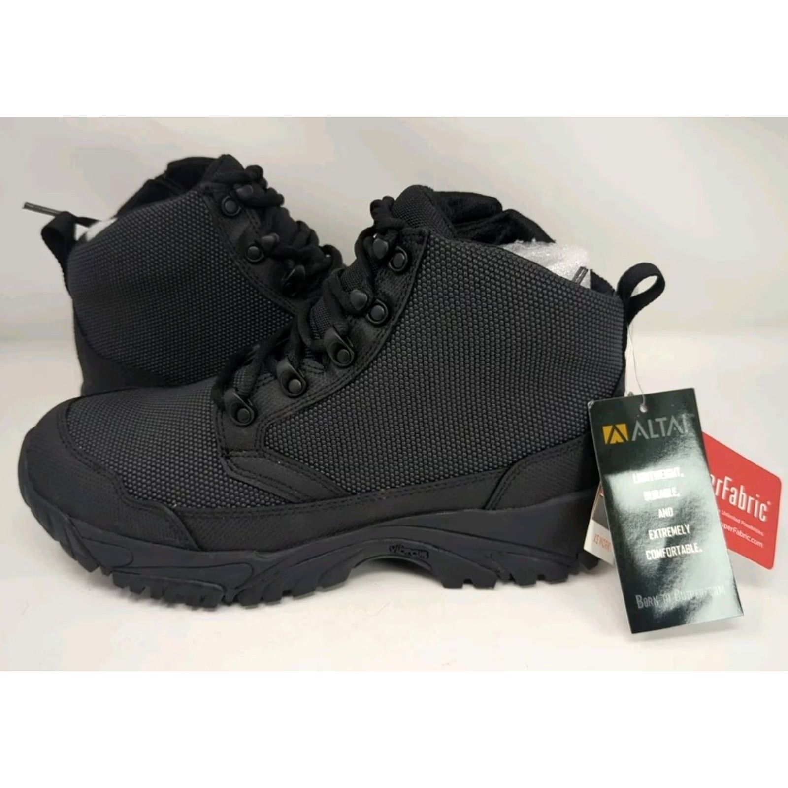 Vintage ALTAI 6″ Waterproof Side Zip Black Boots Model: MFT200-ZS Mens 10 Casual Work Combat Boot Size US 10 / EU 43 - 6 Thumbnail
