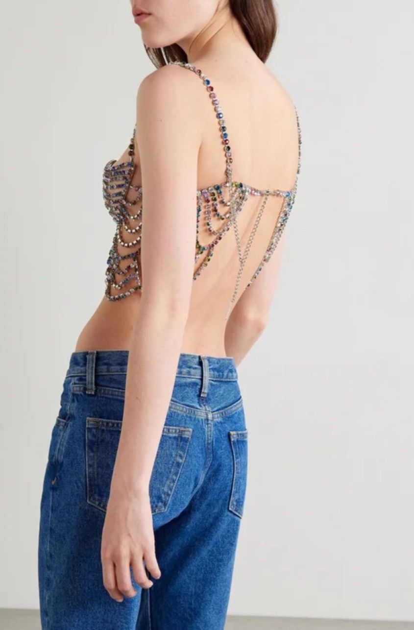 Area NYC AREA Silver ONE SIZE Crystal-embellished crop top Size ONE SIZE - 4 Thumbnail