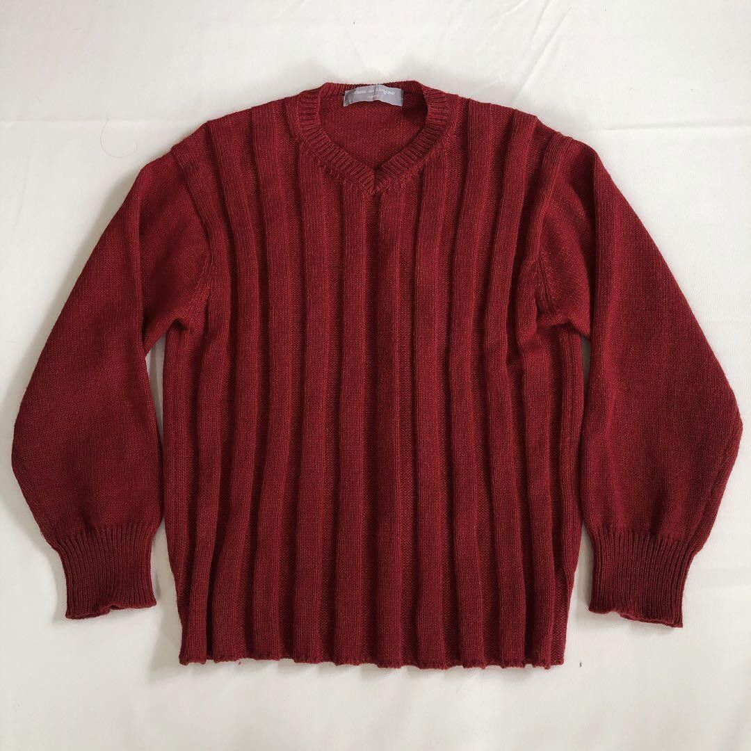 Comme des Garcons × Comme des Garcons Homme AD1999 Deep Ribbed Wool Knit Sweater Size US M / EU 48-50 / 2 - 2 Thumbnail