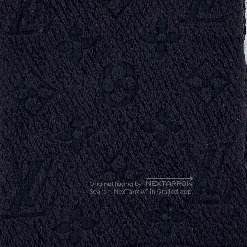 Louis Vuitton Louis Vuitton Black logo jacquard full print wool fringe s Size ONE SIZE - 2 Thumbnail
