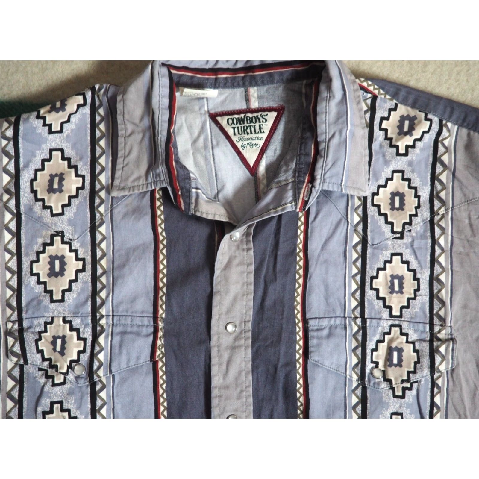 Roper VTG Roper Western Shirt XL Men Blue Pearl Snap 90s Cotton Casual Rockabilly Blue Pearl Snap Button-Up Western Shirt XL Mens 1990s Size US XL / EU 56 / 4 - 2 Thumbnail
