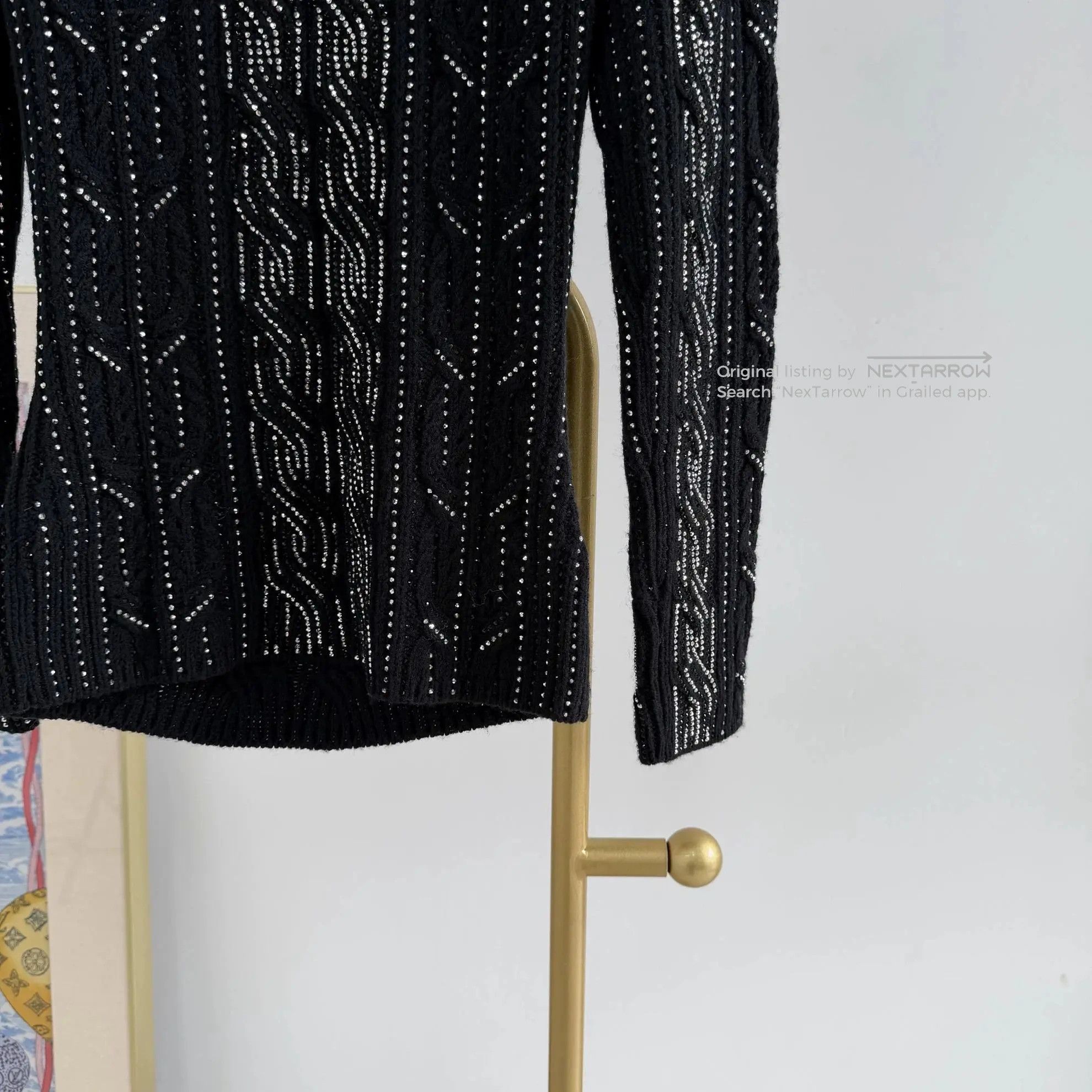 Es Black Beaded Knit Top 40, Women's — image 4 of 6