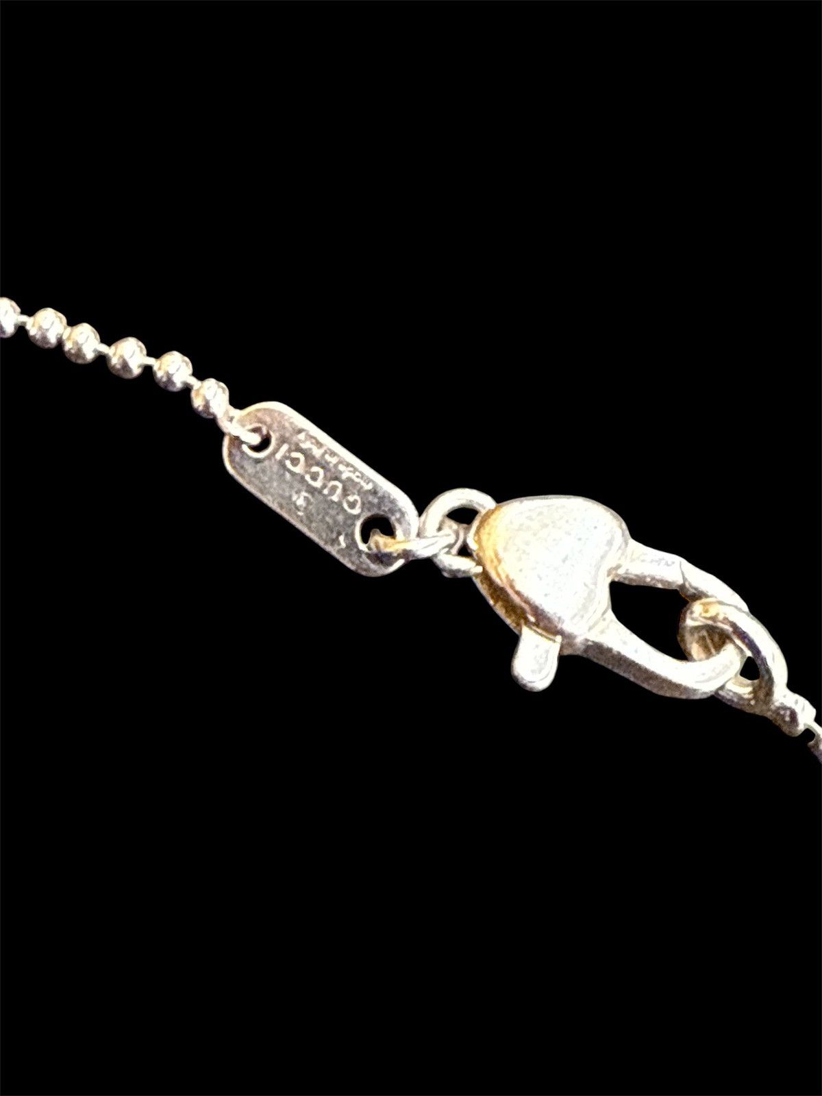 Gucci 925 Gucci Heart Boule Silver Station Necklace Size ONE SIZE - 2 Thumbnail