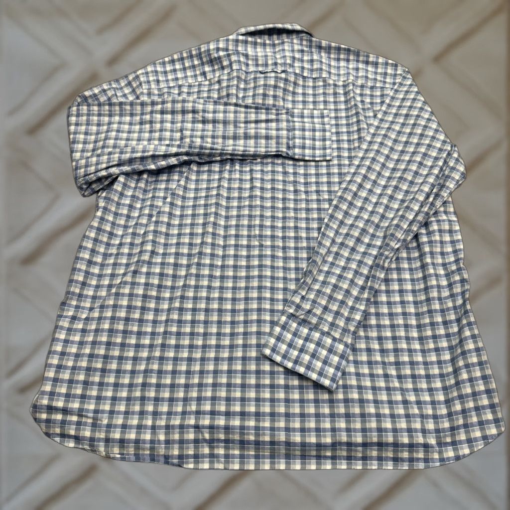 Egara EGARA Slim Fit VINTAGE Blue Check Button-Up Dress Shirt Big & Tall  Size 18.5 36/37 Mens | Grailed