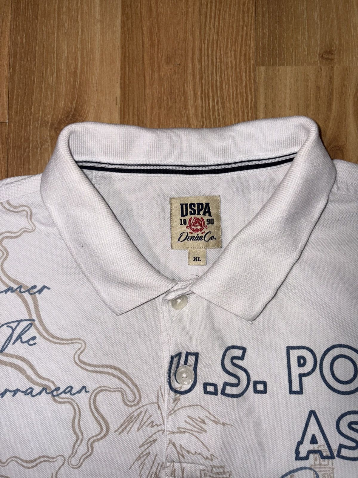 Polo Ralph Lauren U.S. Polo Assn. Mediterranean Graphic Polo Shirt White Size US XL / EU 56 / 4 - 5 Thumbnail