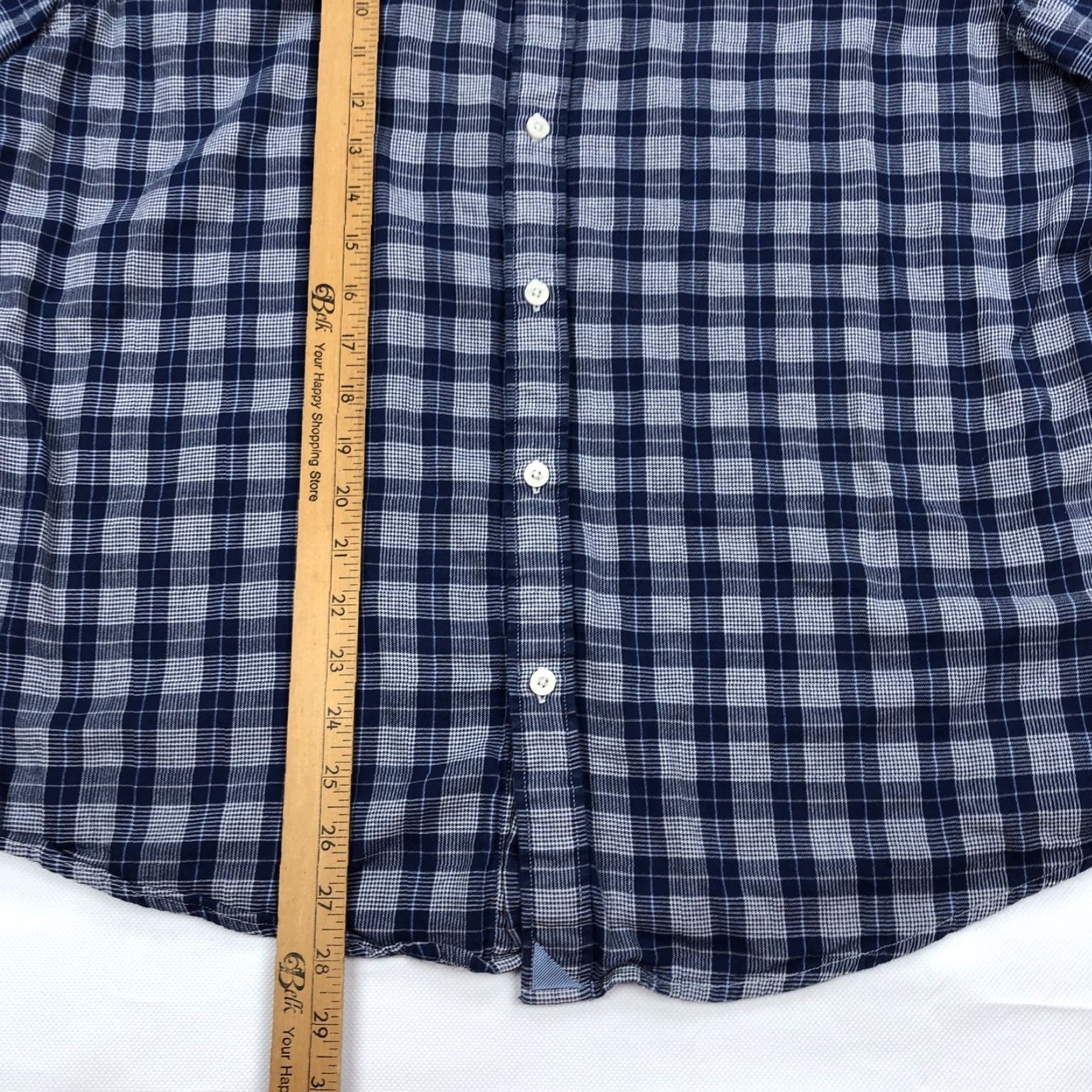 UNTUCKit UNTUCKit Button-Down Shirt Men XL Navy Blue Plaid Short Sleeve Casual Shirt Size US XL / EU 56 / 4 - 5 Thumbnail