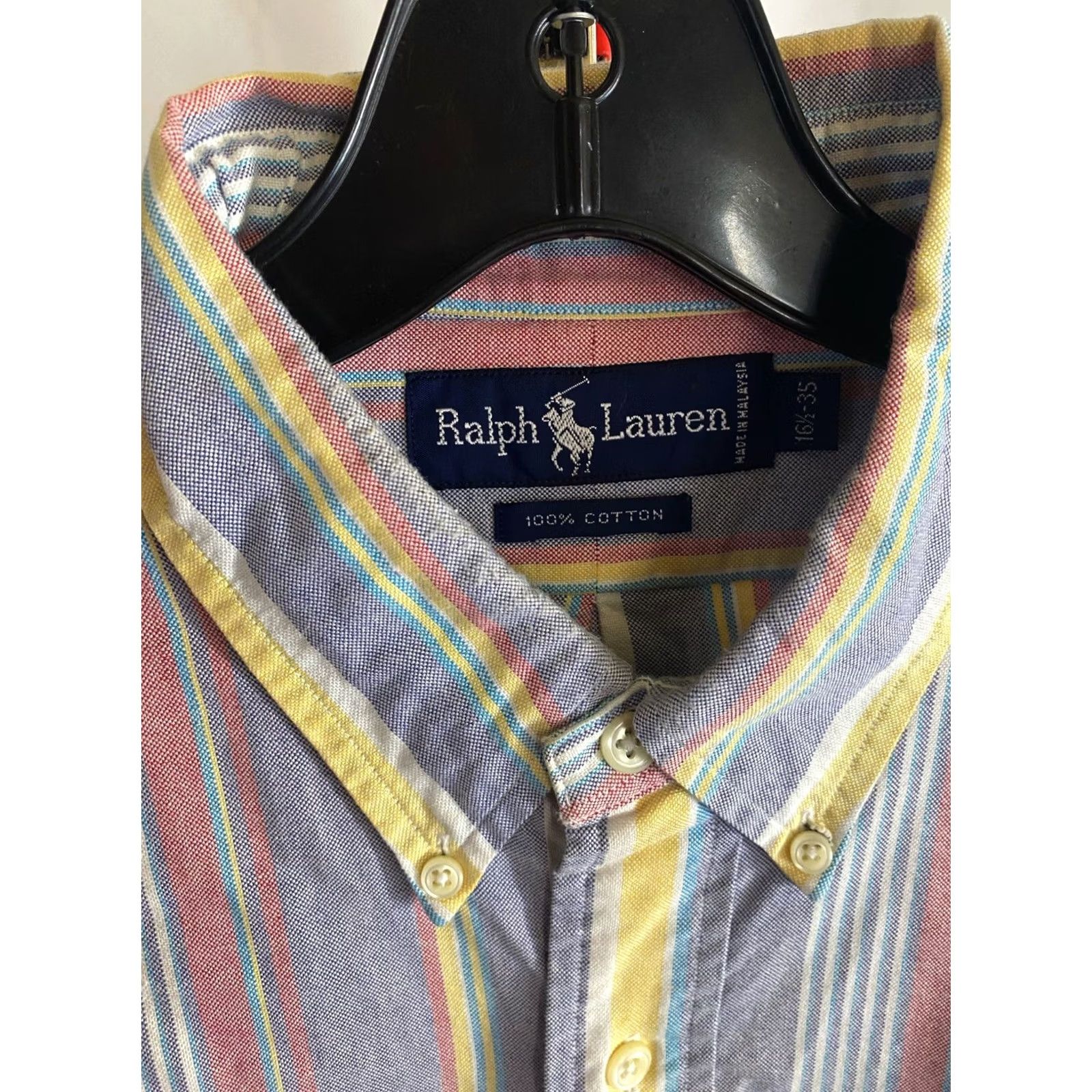 Ralph Lauren Ralph Lauren VTG Retro Stripe LONG SLEEVE SHIRT Men Large L 16.5 x 35 Button-Up Color Sharp Size US L / EU 52-54 / 3 - 6 Thumbnail