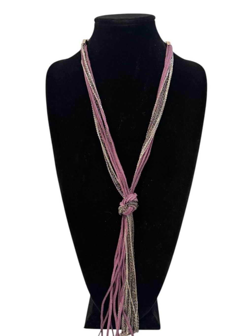 The Unbranded Brand Purple Suede Multi-Strand Knot Boho Festival Necklace | NWOT Size ONE SIZE - 1 Thumbnail