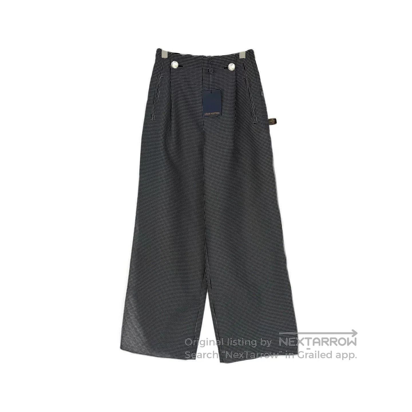 Louis Vuitton LV Black White Check Button Trousers. Size US 36 / EU 52 - 1 Thumbnail