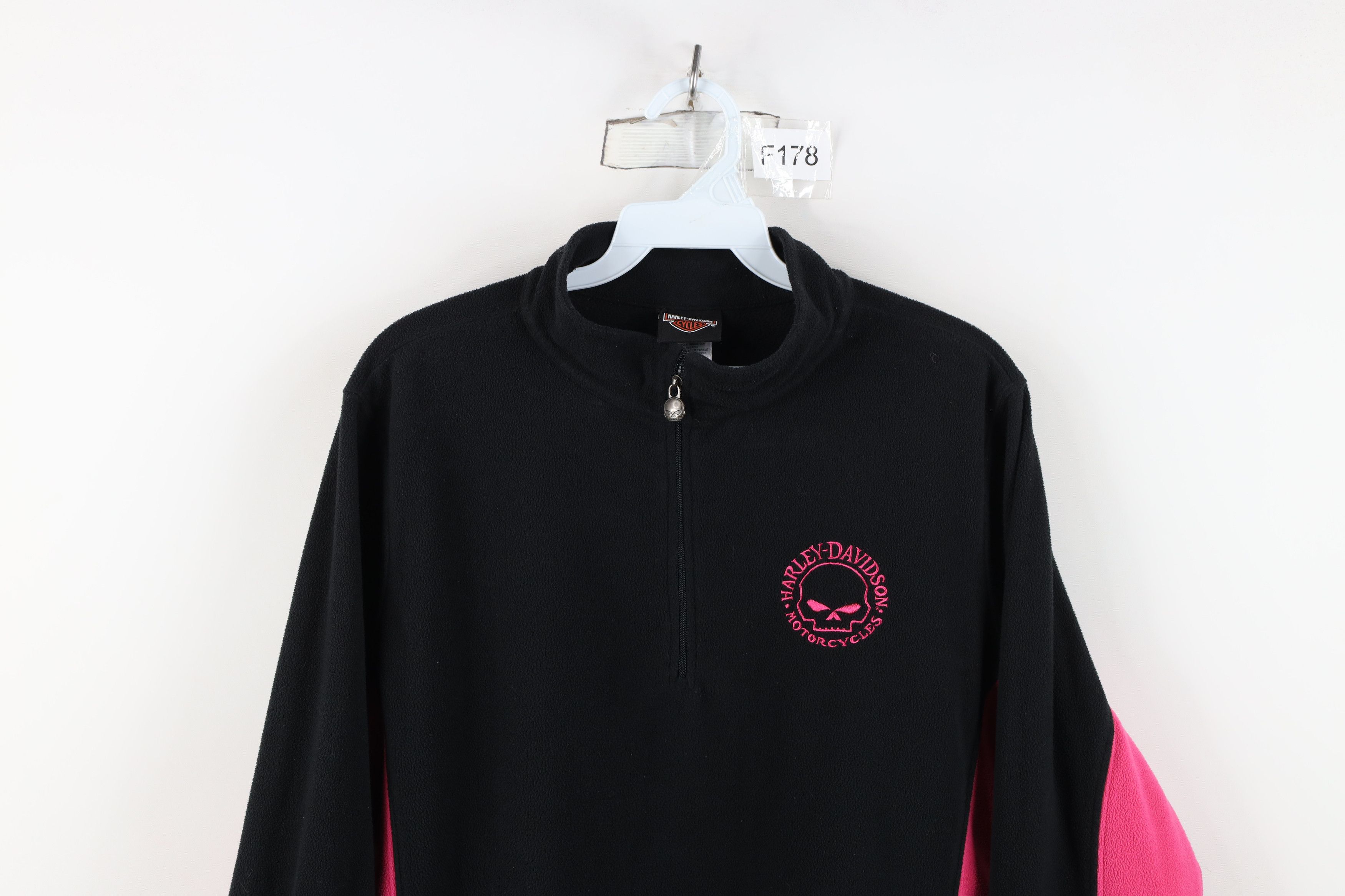 Harley Davidson Vintage Y2K Harley Davidson Skull Half Zip Fleece Sweater Size XXL / US 16-18 / IT 52-54 - 2 Thumbnail