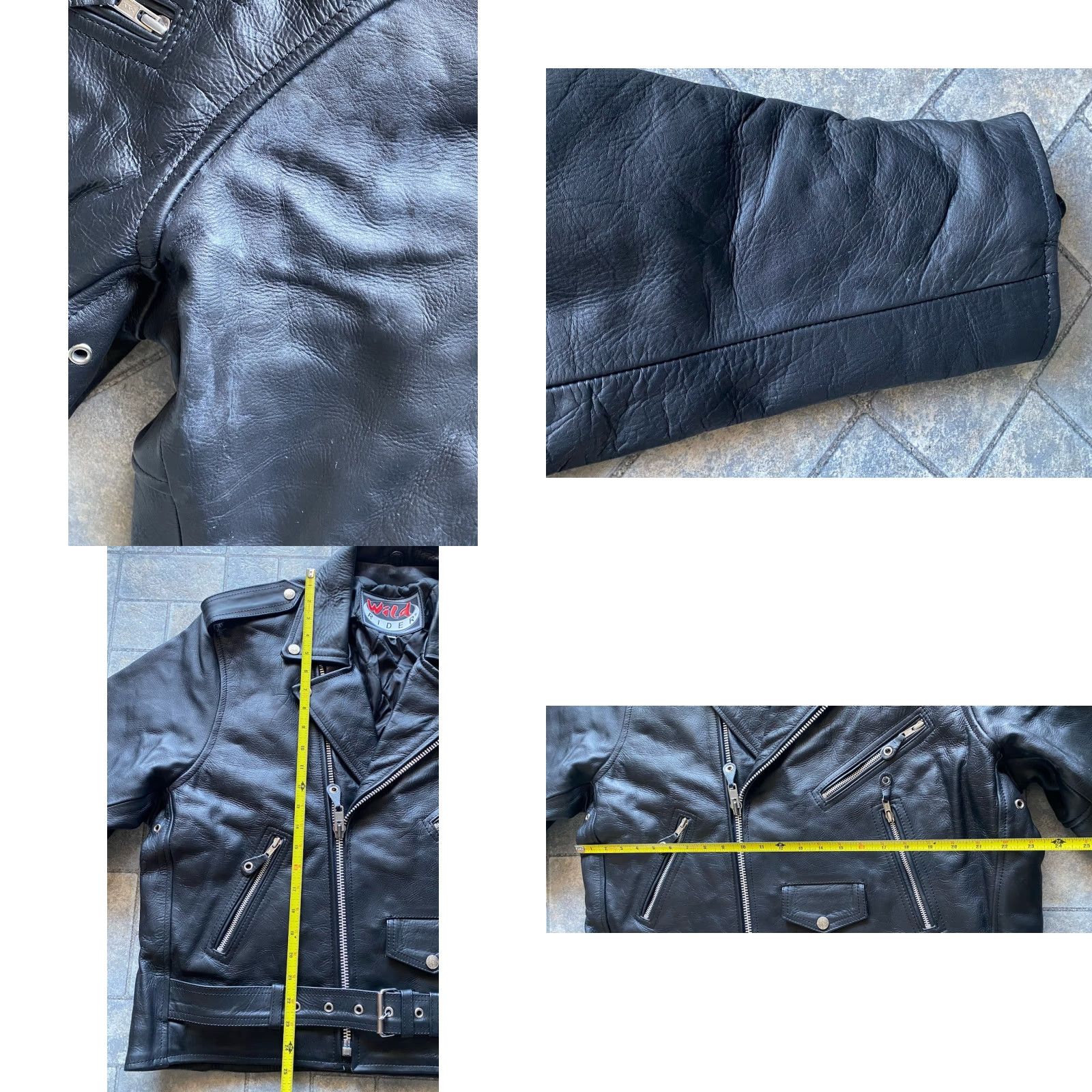 Vintage VINTAGE Wild Rider Leather Motorcycle Jacket Men’s 48 Black Jacket Biker 90s Mens Size US M / EU 48-50 / 2 - 9 Thumbnail