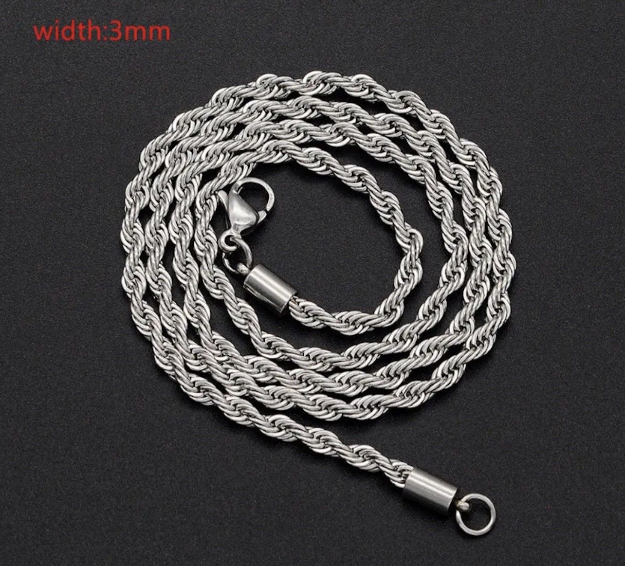 Other 45 CM Silver Color Rope Chain Necklace Size ONE SIZE - 2 Thumbnail