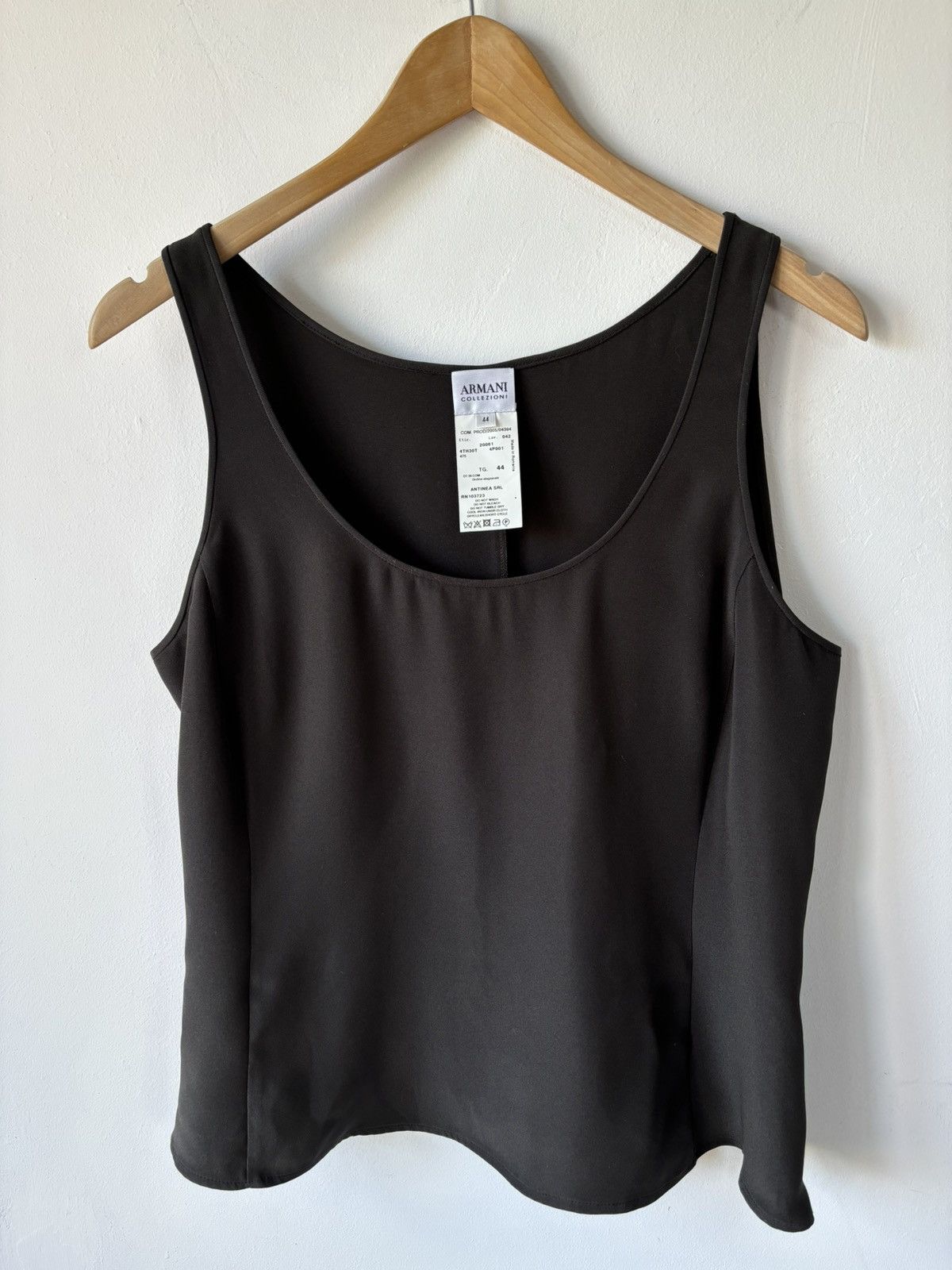 Armani Collezioni Vintage 90s Armani Collezioni Silk Blend Gray Tank Top Size M / US 6-8 / IT 42-44 - 4 Thumbnail