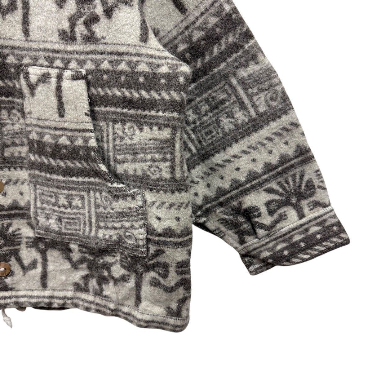 Handmade Vintage Aztec Tribal Wool Hoodie Jacket Size US XL / EU 56 / 4 - 5 Thumbnail