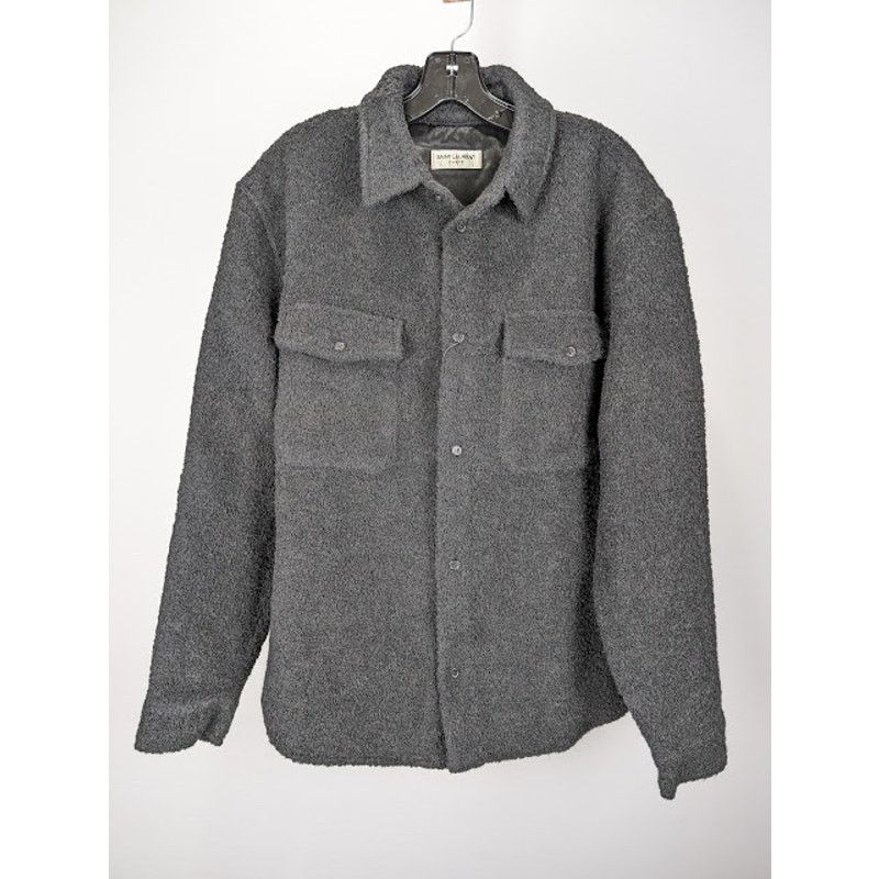 Saint Laurent Paris o1rshd1 Q:2 / Wool Shirt OverShirt in Black Size US M / EU 48-50 / 2 - 1 Thumbnail