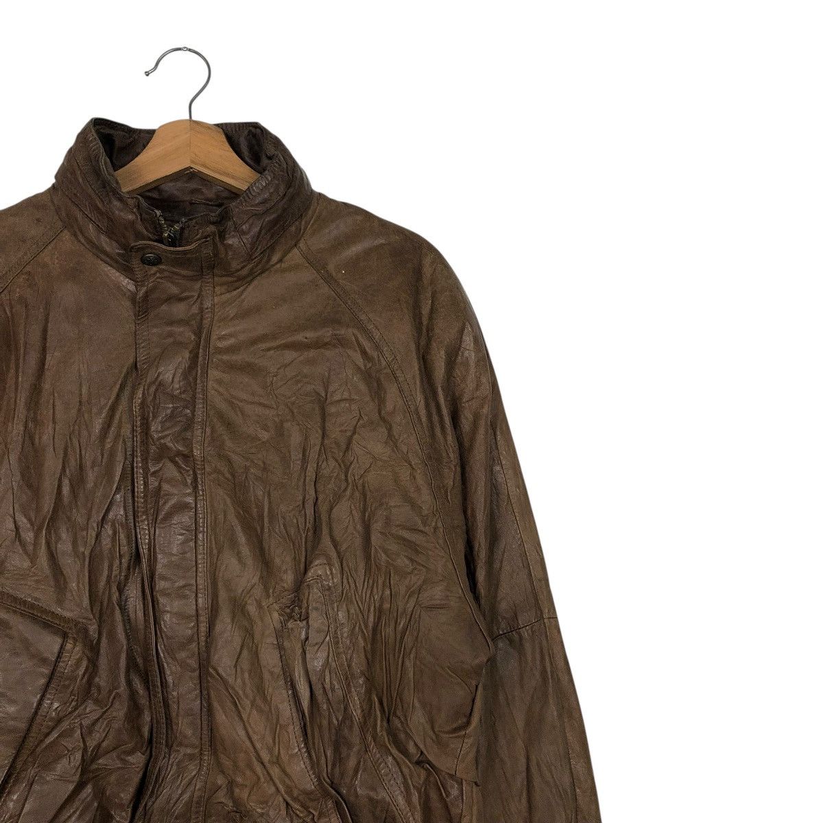 Vintage 🔥VINTAGE BIKER LEATHER JACKET HUNTING HORN ISSEY MIYAKE Size US L / EU 52-54 / 3 - 7 Thumbnail