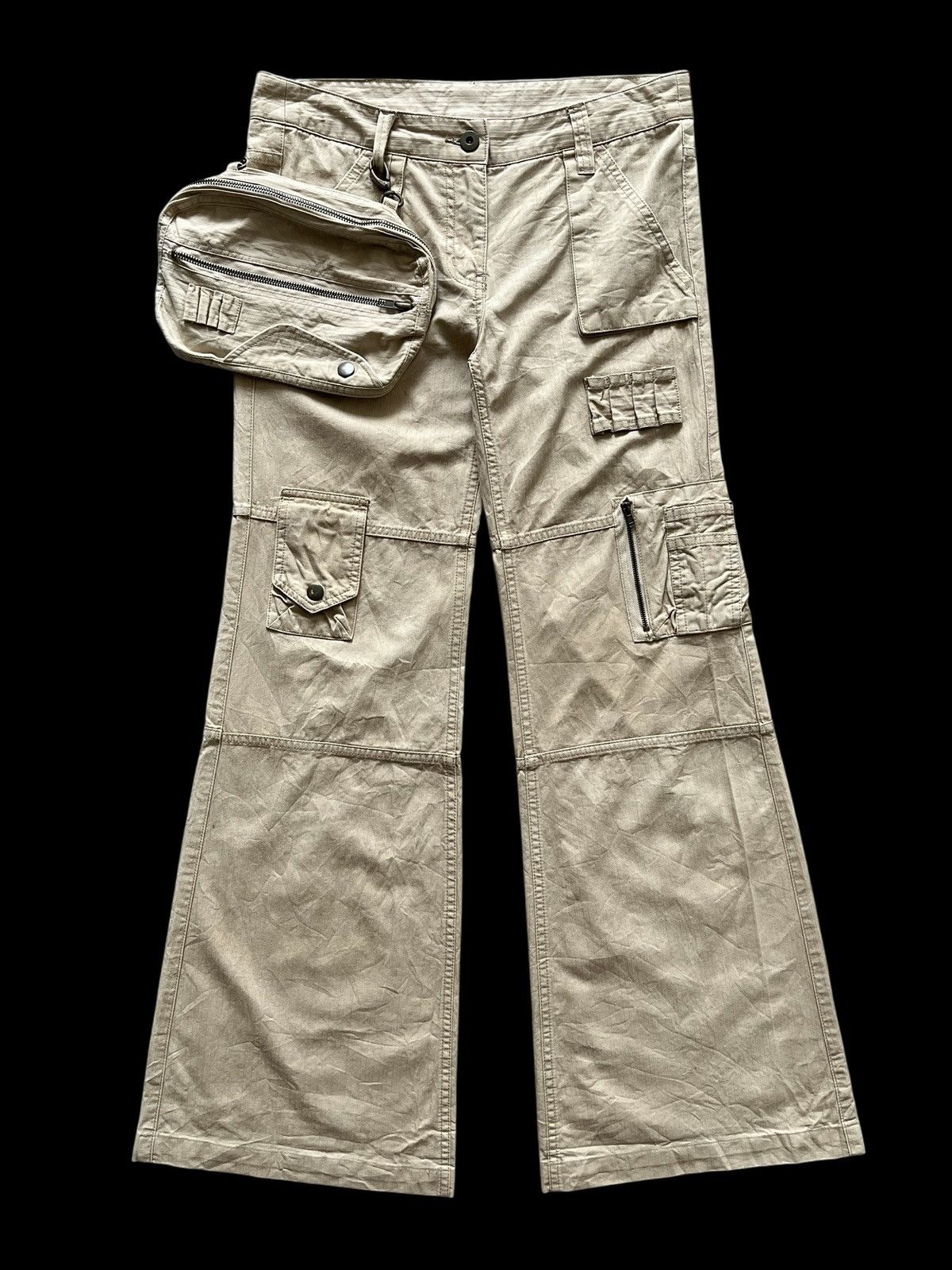 GOA 2000s Enagy 🇯🇵 Flare Multipocket Pants With Pouch Size 30" / US 8 / IT 44 - 1 Thumbnail