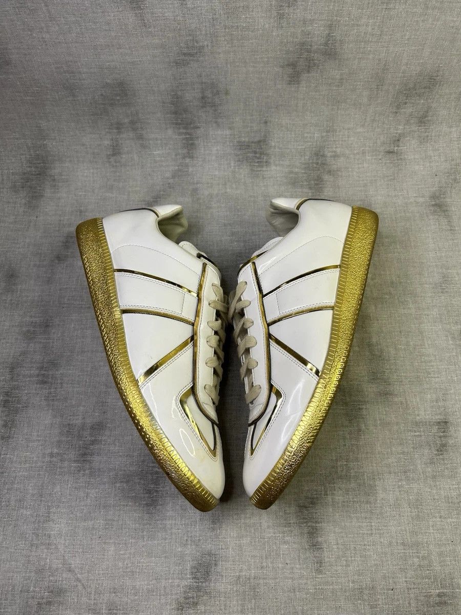 Maison Margiela Maison Margiela GAT Replica Gold White 8 41 Low Tops Size US 8 / EU 41 - 1 Thumbnail