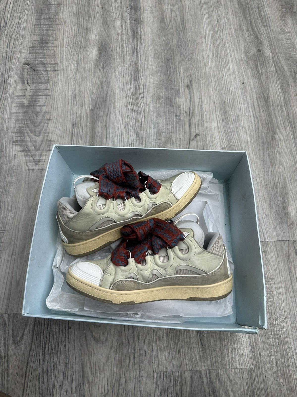 Lanvin Lanvin Curb Sneaker Beige Red Navy Laced Size US 10 / EU 43 - 3 Thumbnail