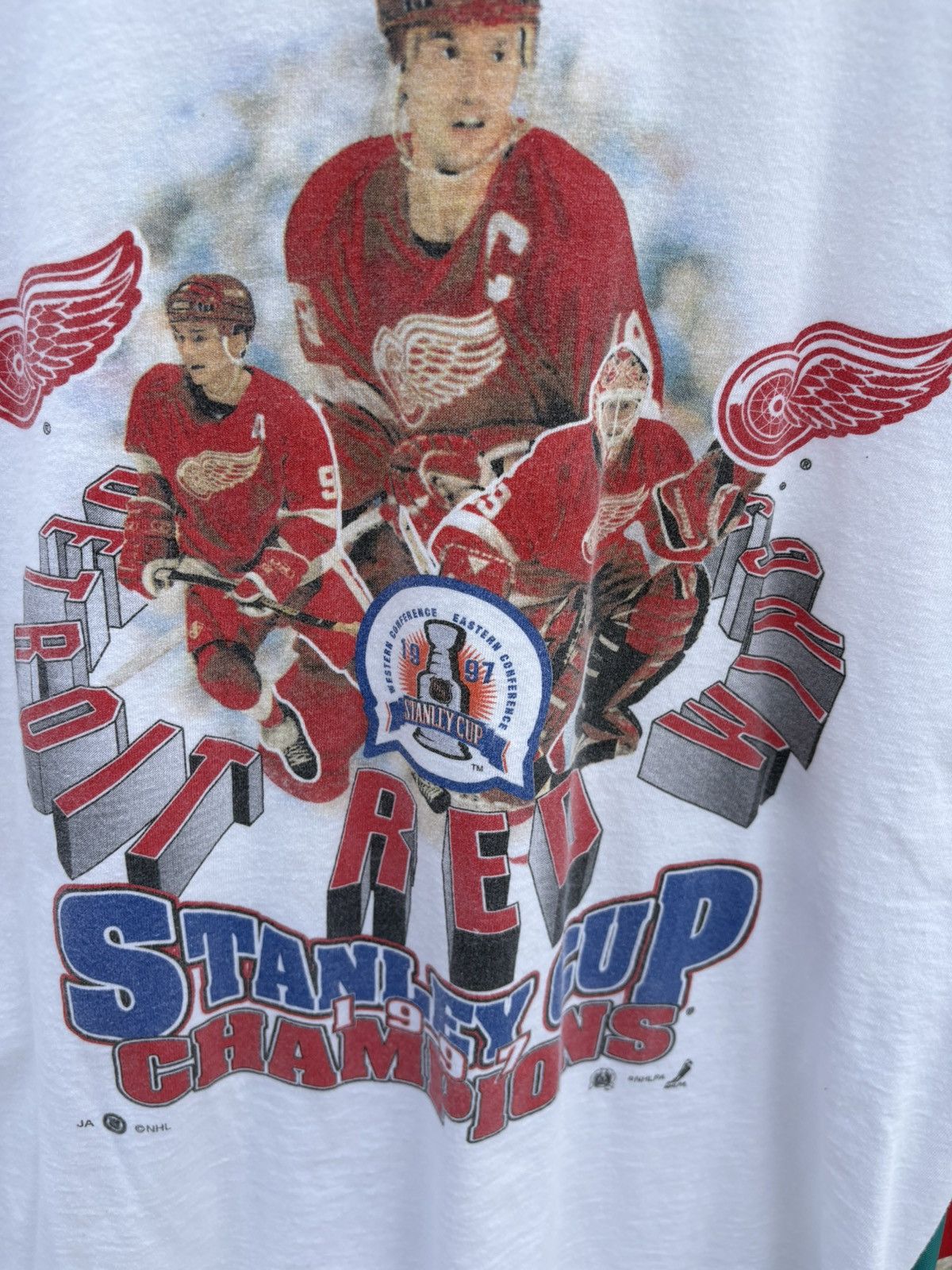 NHL × Vintage 1997 Detroit Red Wings Stanley Cup Champs T-Shirt Size US L / EU 52-54 / 3 - 3 Thumbnail