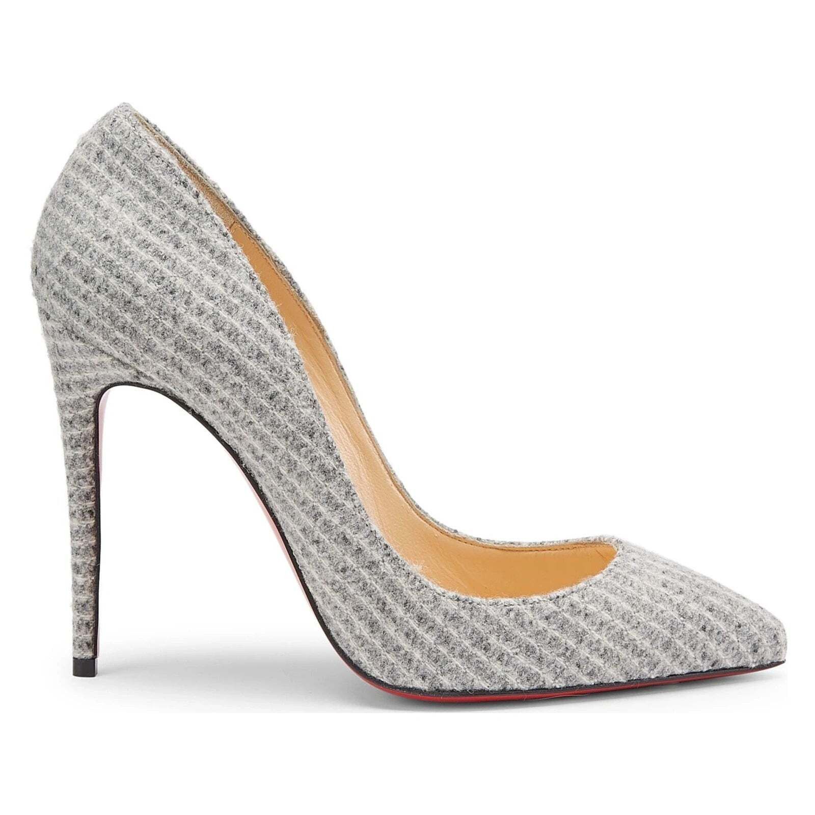 Christian Louboutin Christian Louboutin Pigalle Follies 100 Grey Flanelle Tennis Size US 8.5 / IT 38.5 - 1 Thumbnail