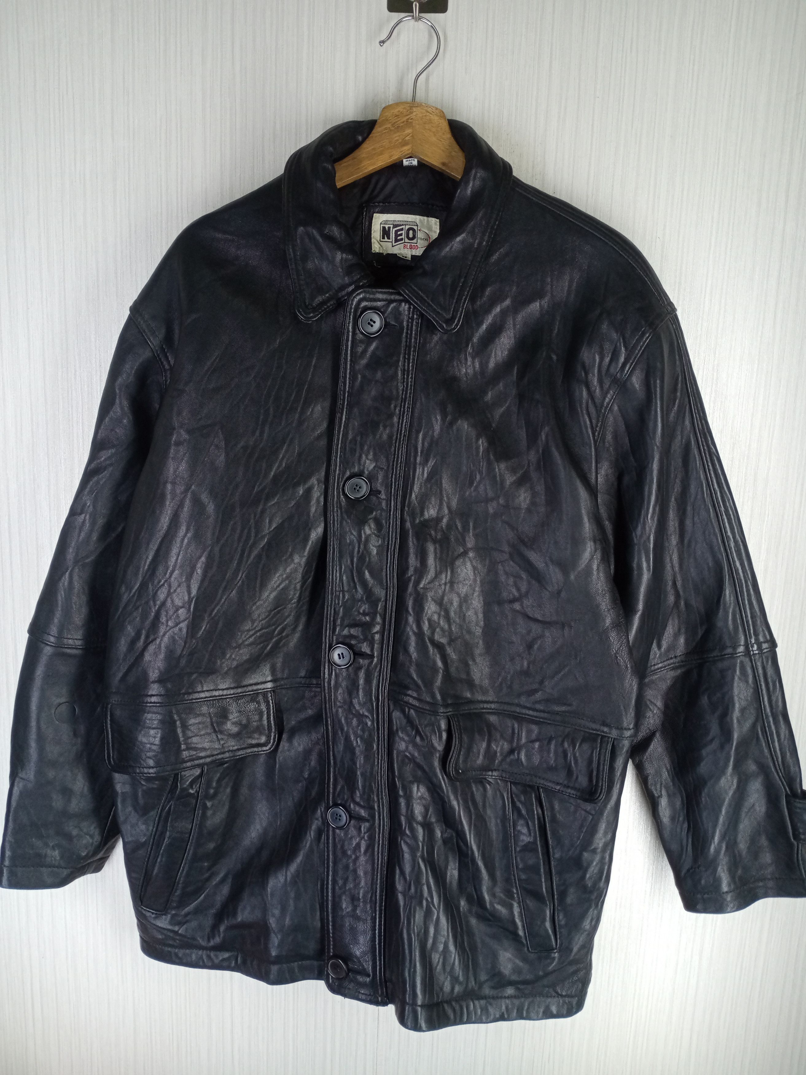 Genuine Leather × Japanese Brand × Vintage Rare Vintage Neo Blood Tokyo Leather Long Jacket Size US M / EU 48-50 / 2 - 4 Thumbnail