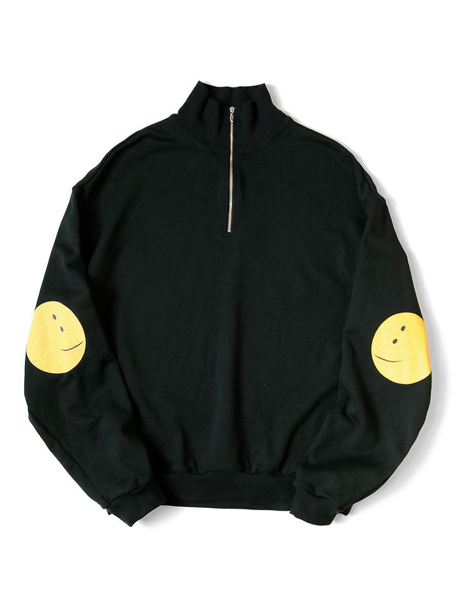 Kapital Half Zip Profile Rainbowy Patch Sweatshirt