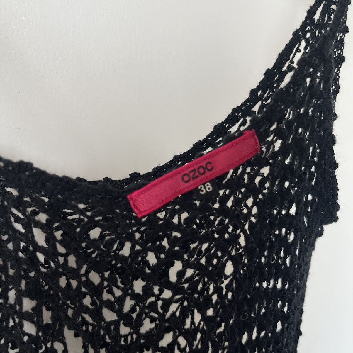 Vintage Vintage boho black crochet knitted top beaded embellished🖤 Size S / US 4 / IT 40 - 4 Thumbnail