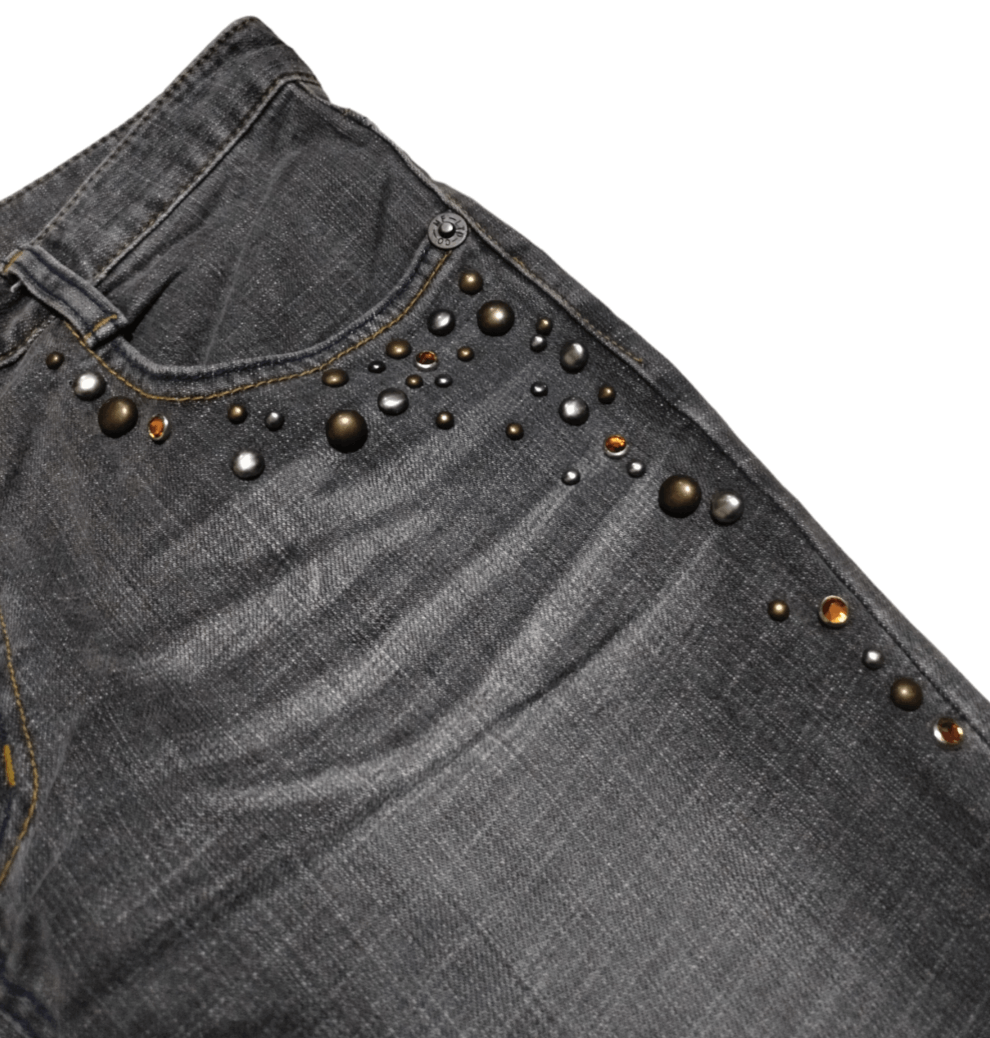 Tornado Mart Studed washed Flare Jeans Casa Size US 29 - 2 Thumbnail