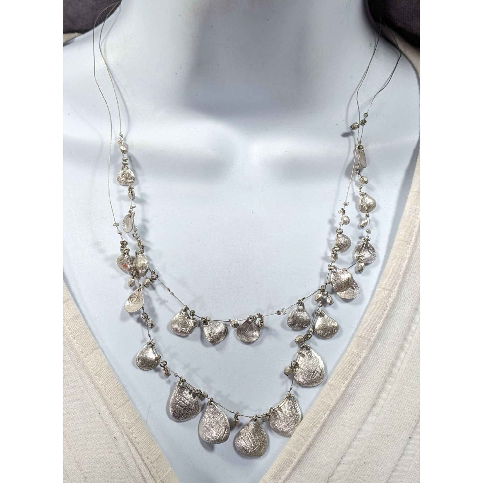 Coldwater Creek Coldwater Creek Multilayer Teardrop Charm Silver Tone Neckla Size ONE SIZE - 2 Thumbnail