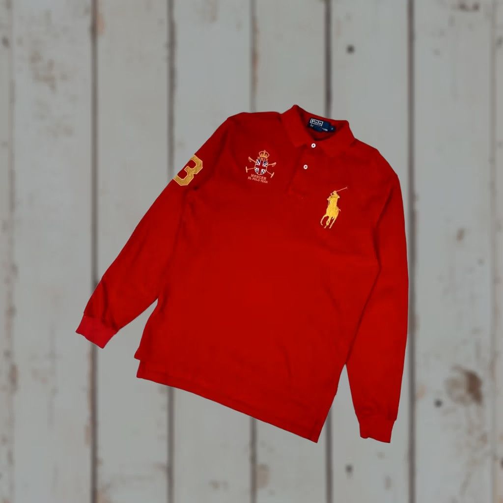 Polo Ralph Lauren VINTAGE Polo Ralph Lauren Big Pony Polo Shirt Long Sleeve Men Sz S RED Size US S / EU 44-46 / 1 - 1 Thumbnail